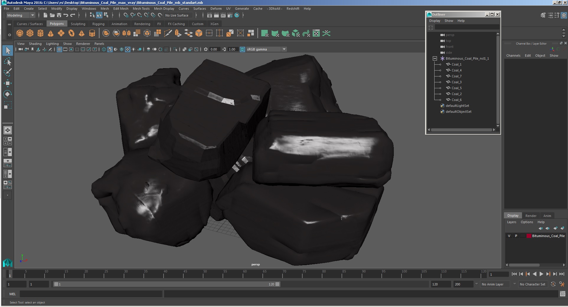 3D model Bituminous Coal Pile