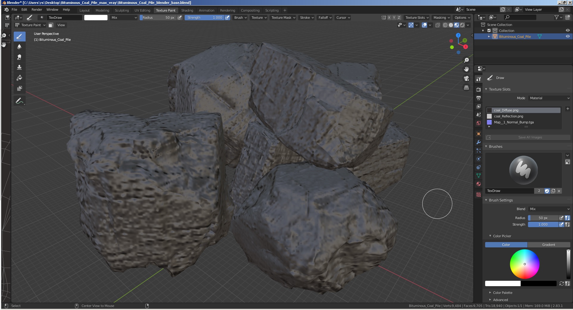 3D model Bituminous Coal Pile
