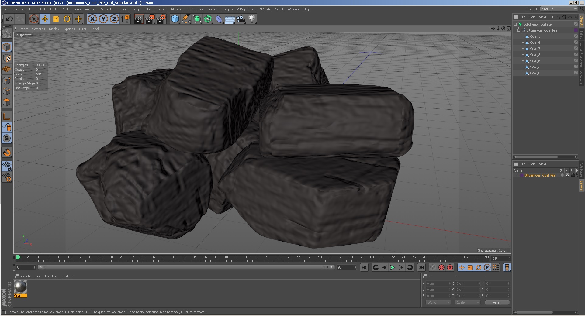 3D model Bituminous Coal Pile