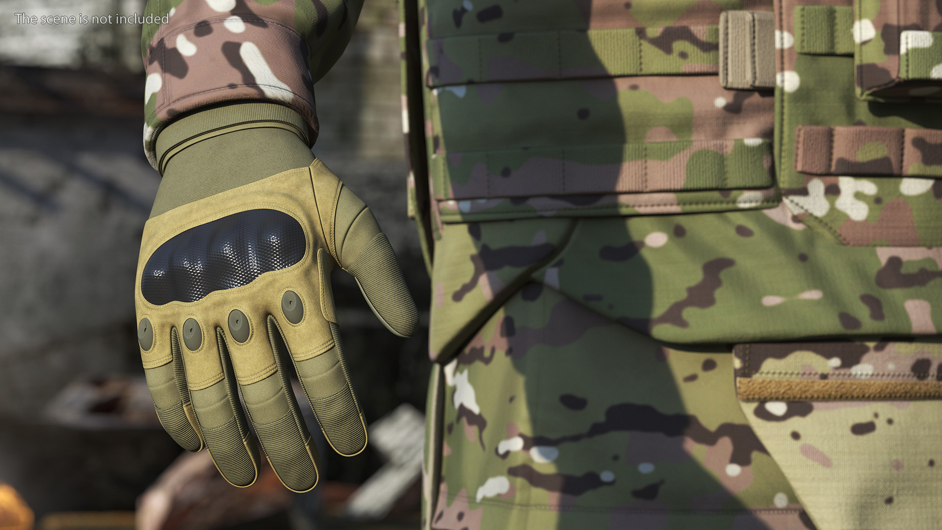 3D model Military Gear Gloves