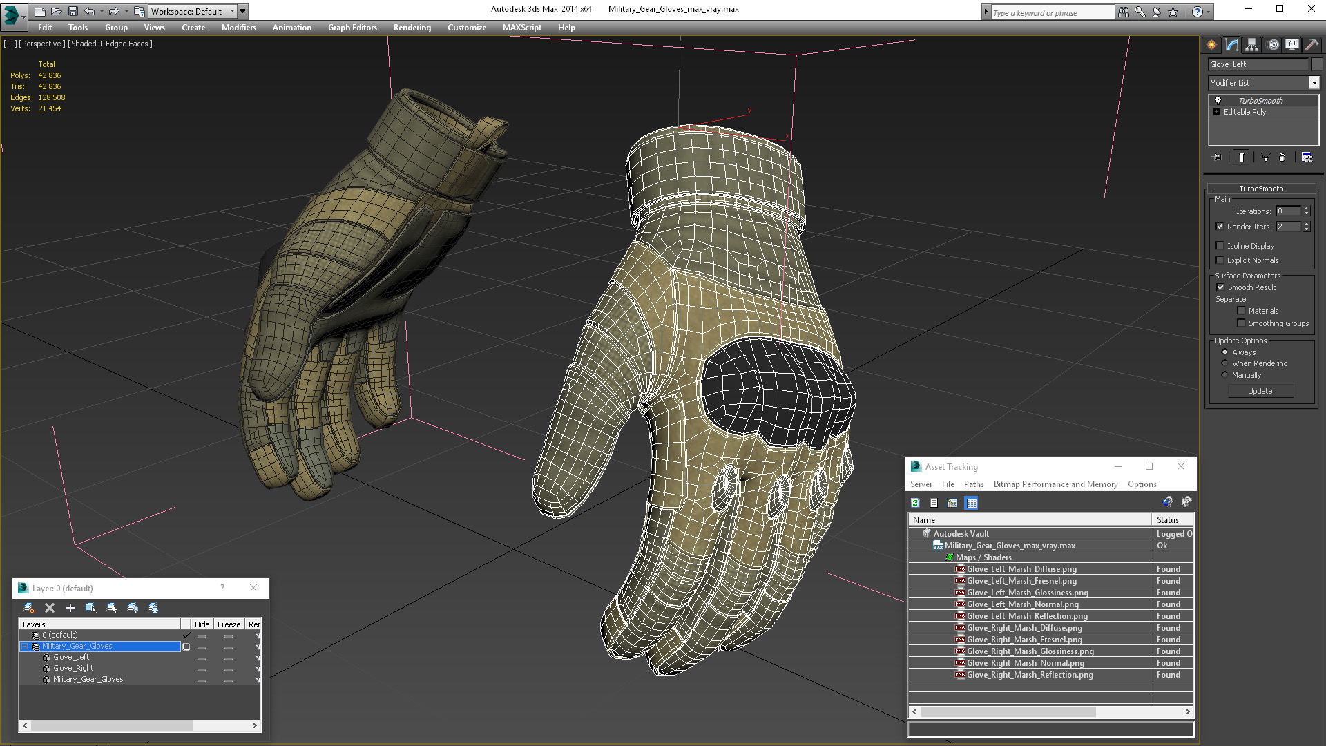 3D model Military Gear Gloves