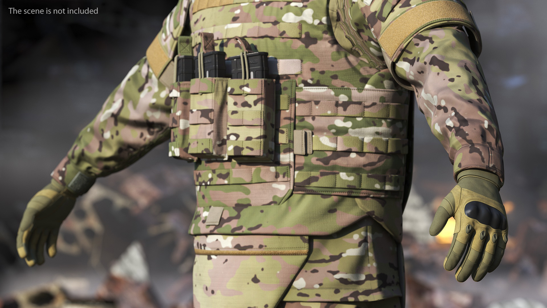 3D model Military Gear Gloves