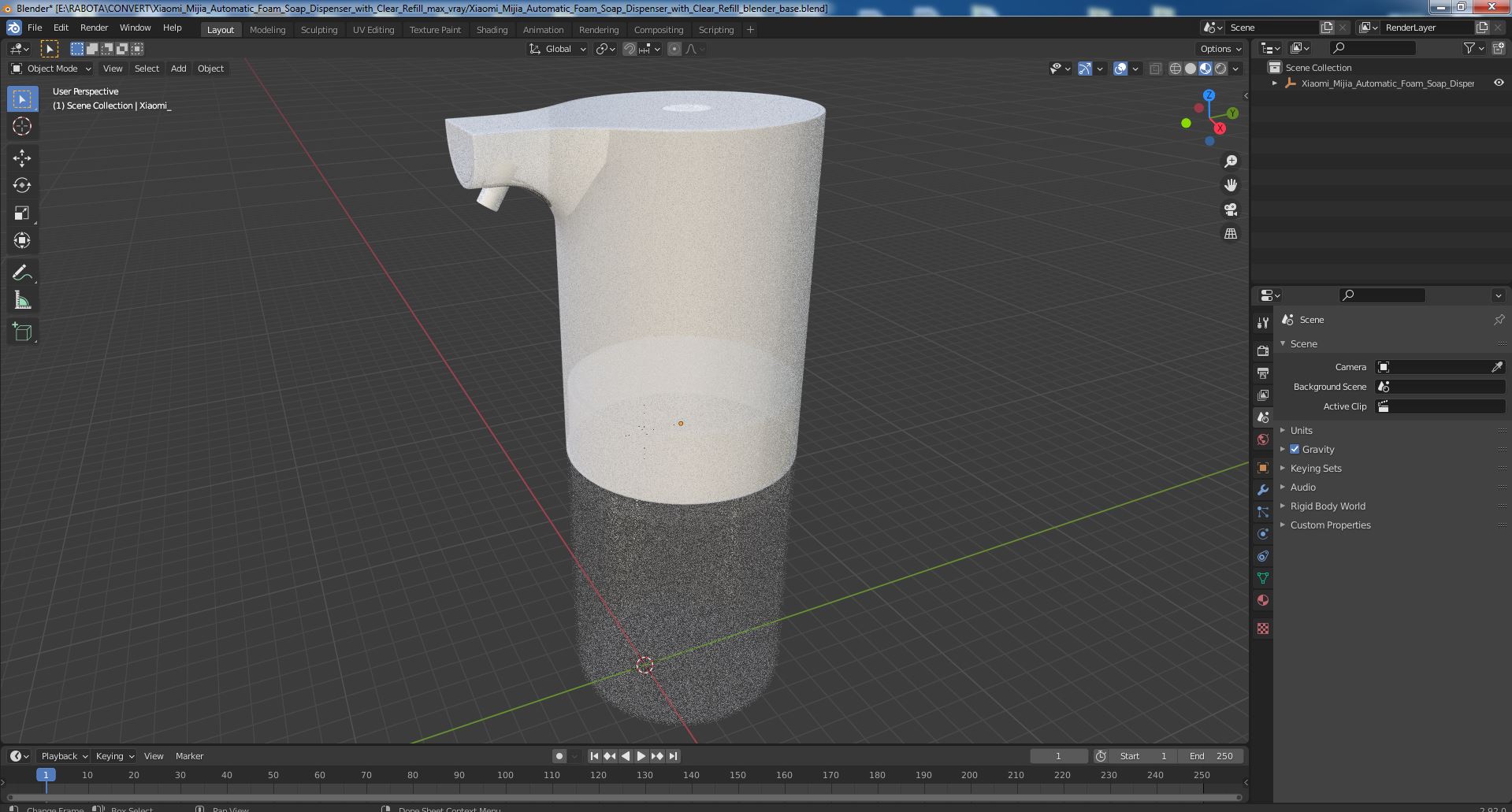 3D model Xiaomi Mijia Automatic Foam Soap Dispenser with Clear Refill