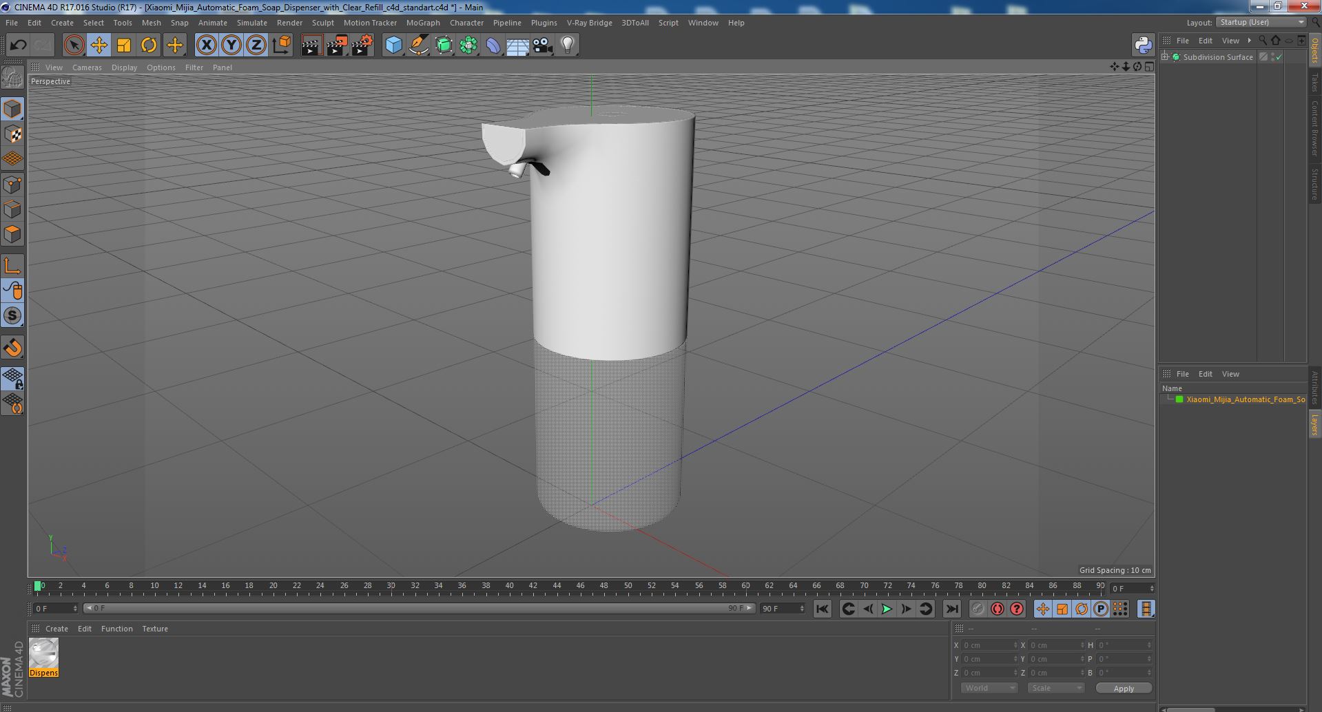 3D model Xiaomi Mijia Automatic Foam Soap Dispenser with Clear Refill