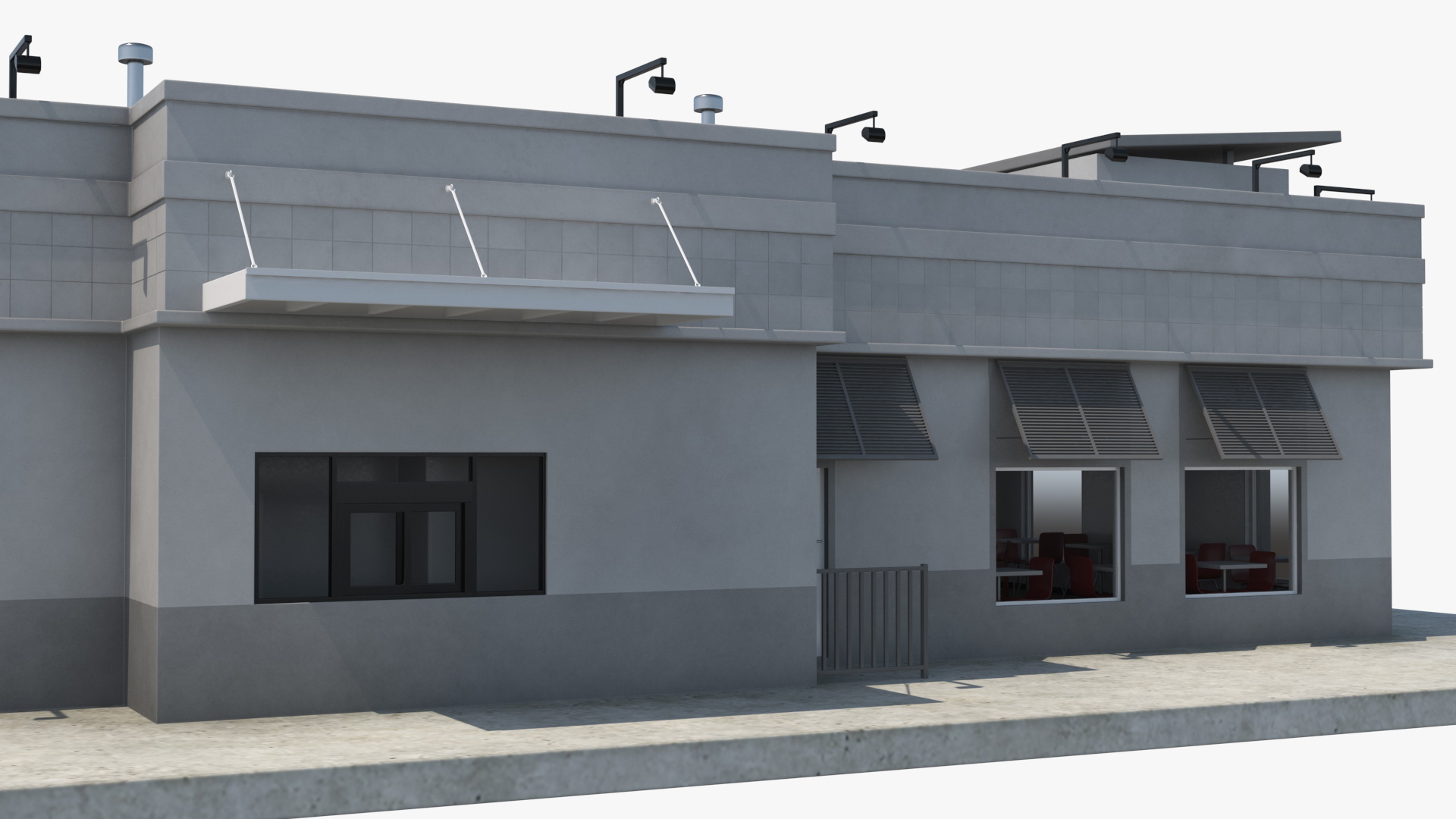 3D One Story Building model