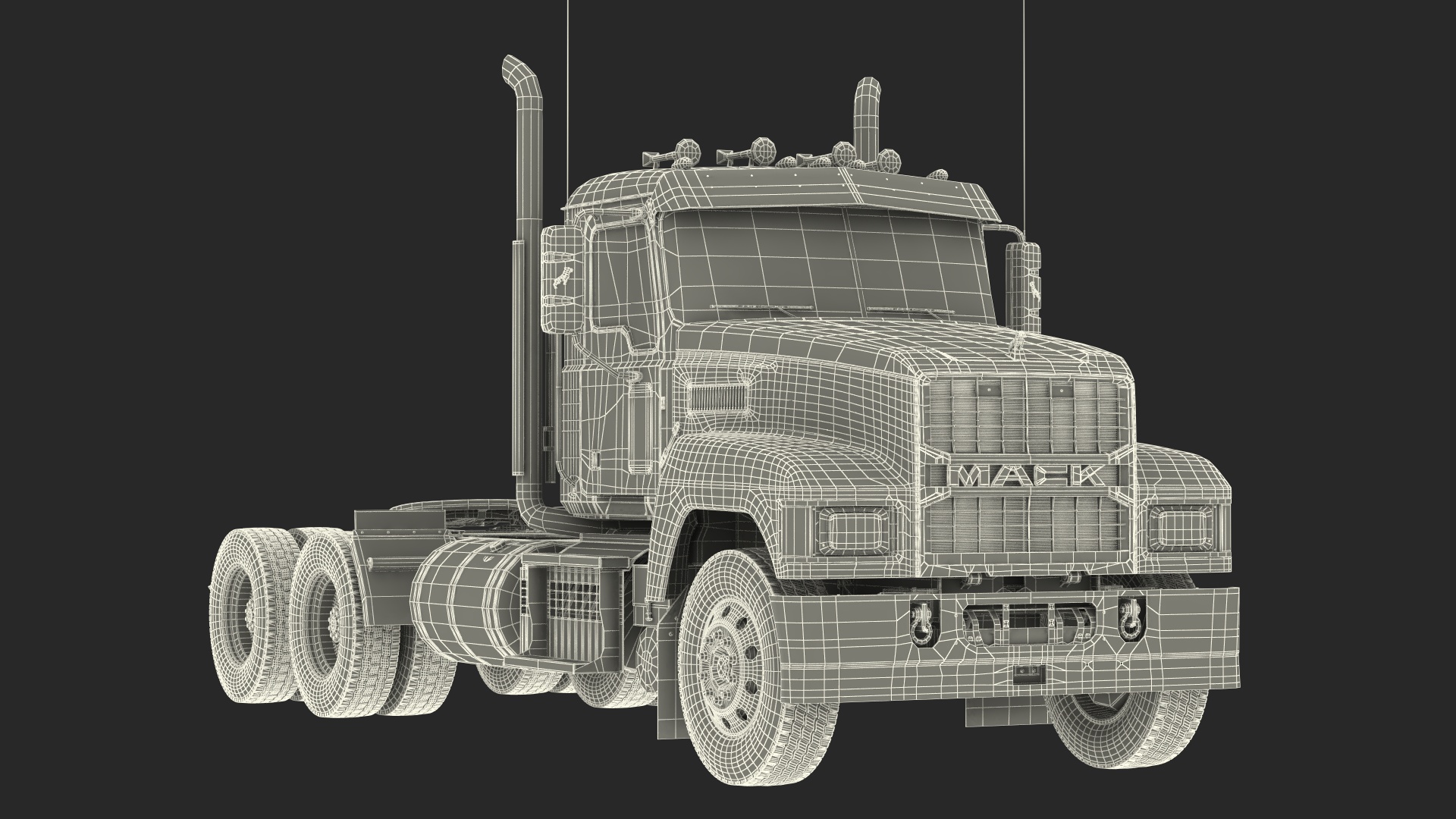 Mack Cargo Truck White 3D
