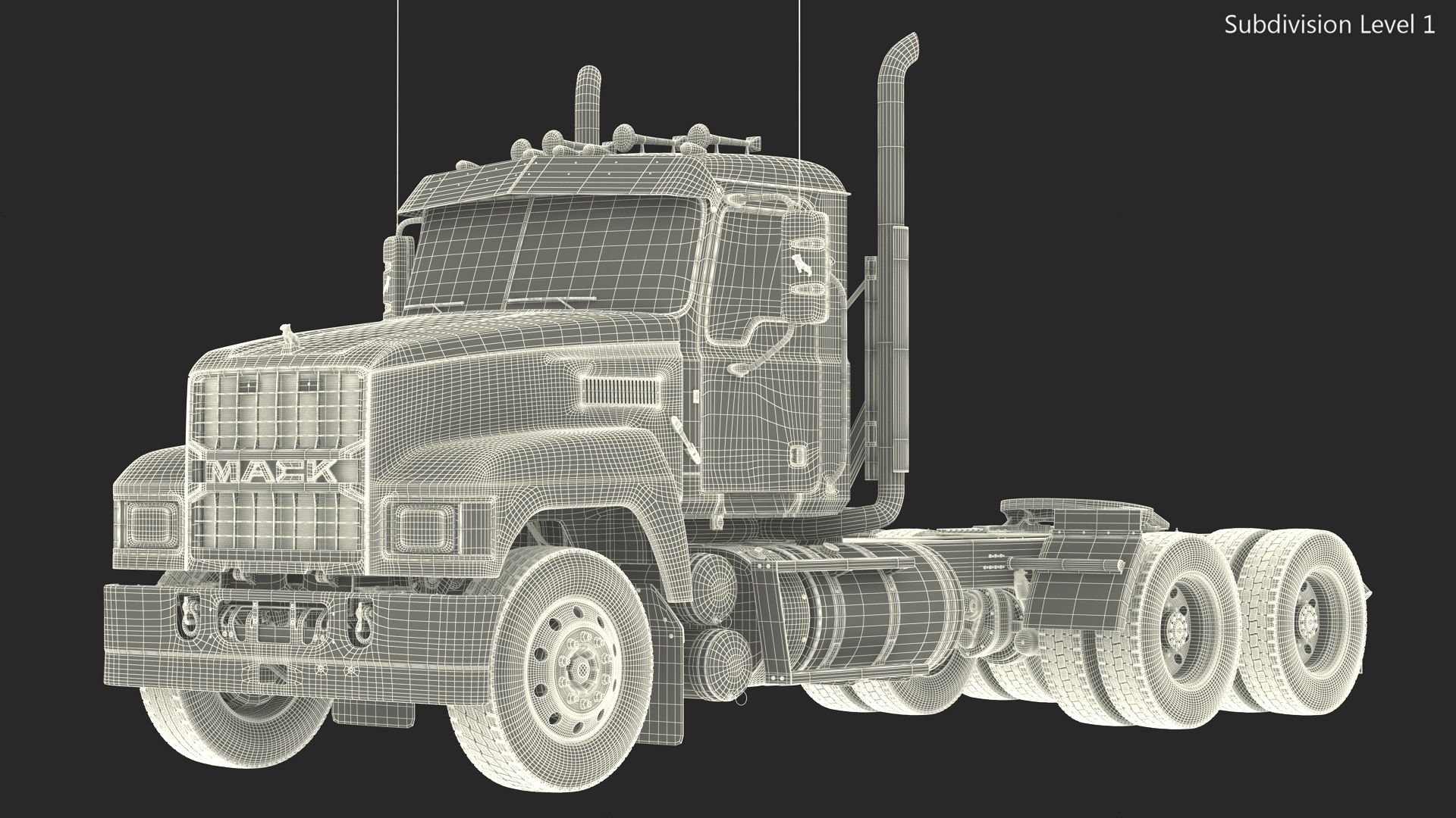 Mack Cargo Truck White 3D