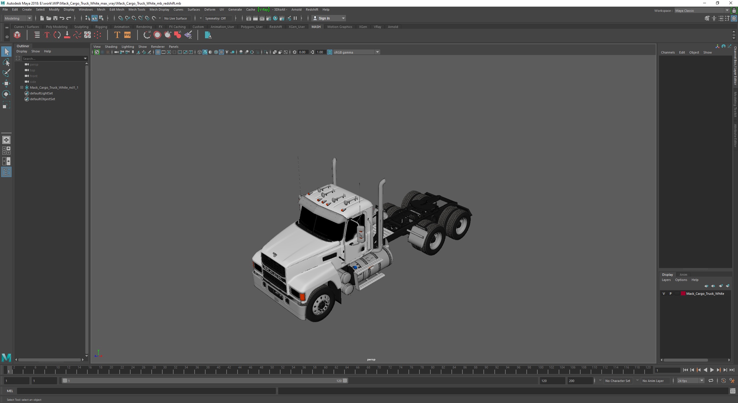 Mack Cargo Truck White 3D