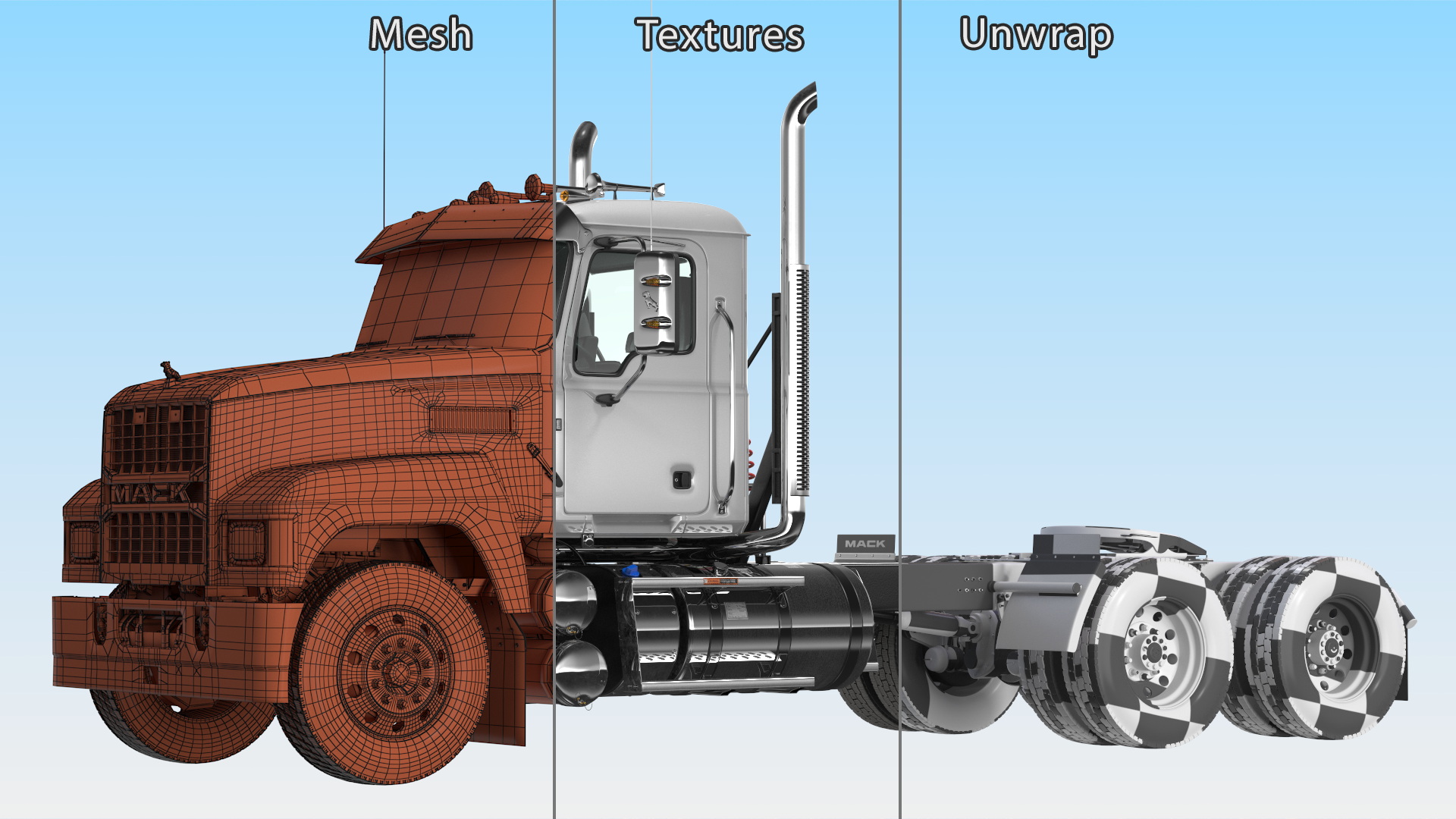 Mack Cargo Truck White 3D