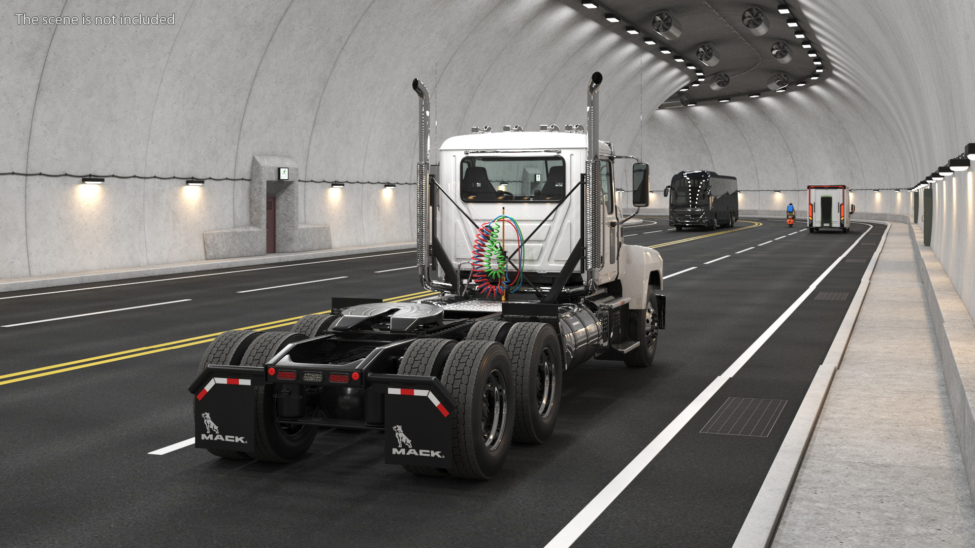 Mack Cargo Truck White 3D