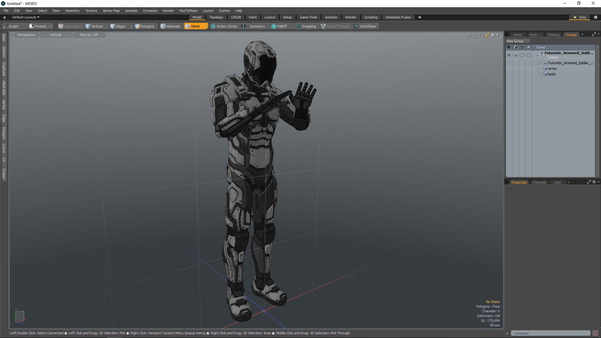 3D Futuristic Armored Soldier Character