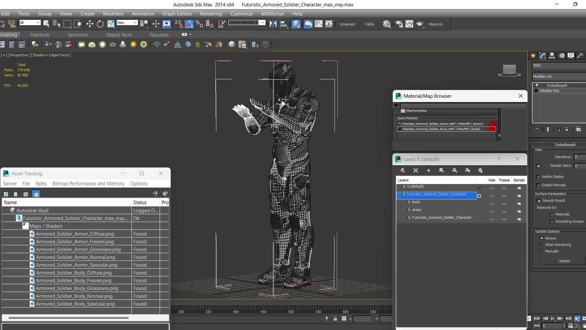 3D Futuristic Armored Soldier Character