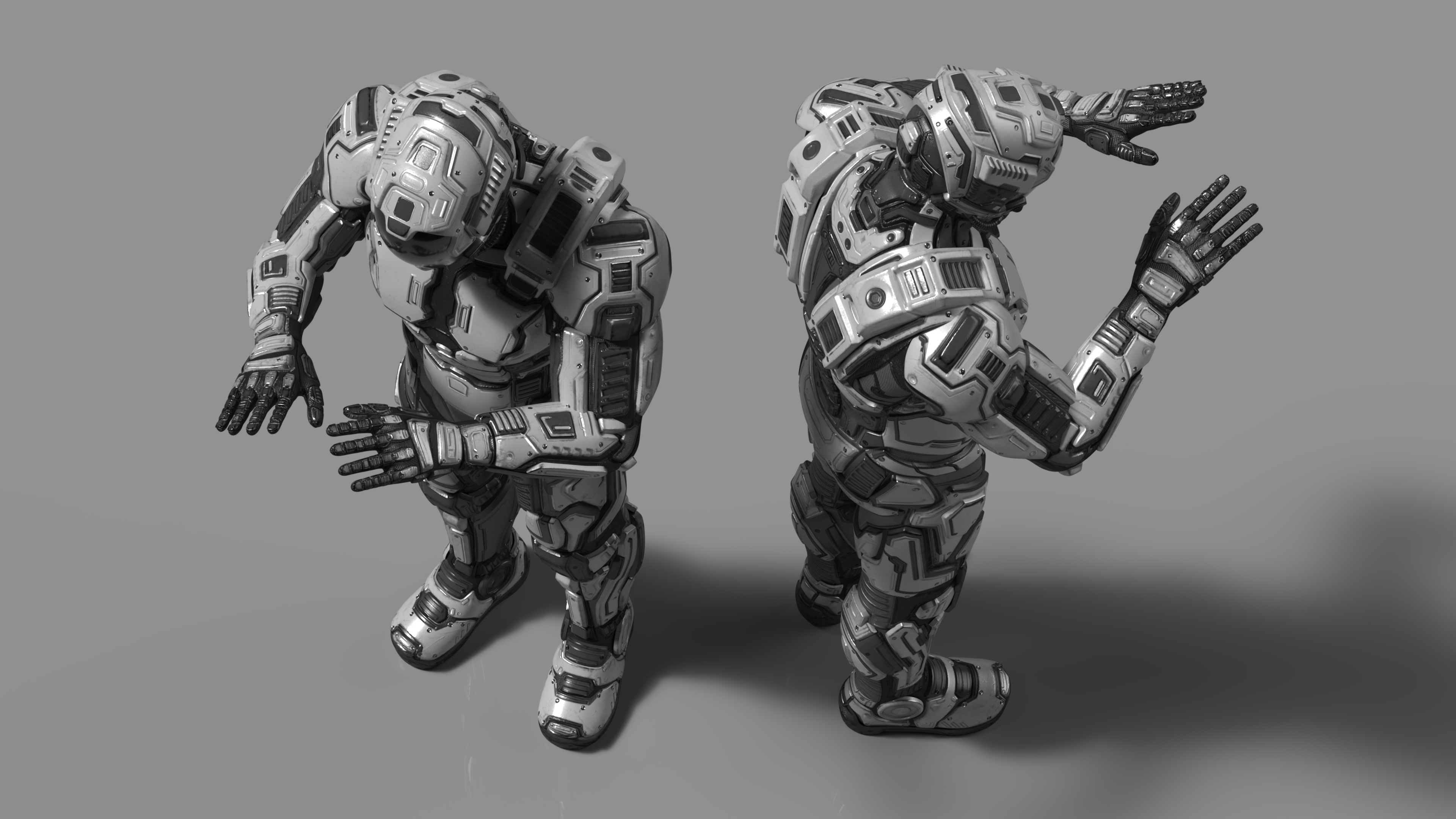 3D Futuristic Armored Soldier Character