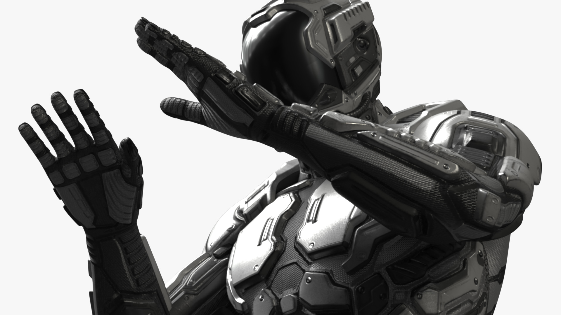 3D Futuristic Armored Soldier Character