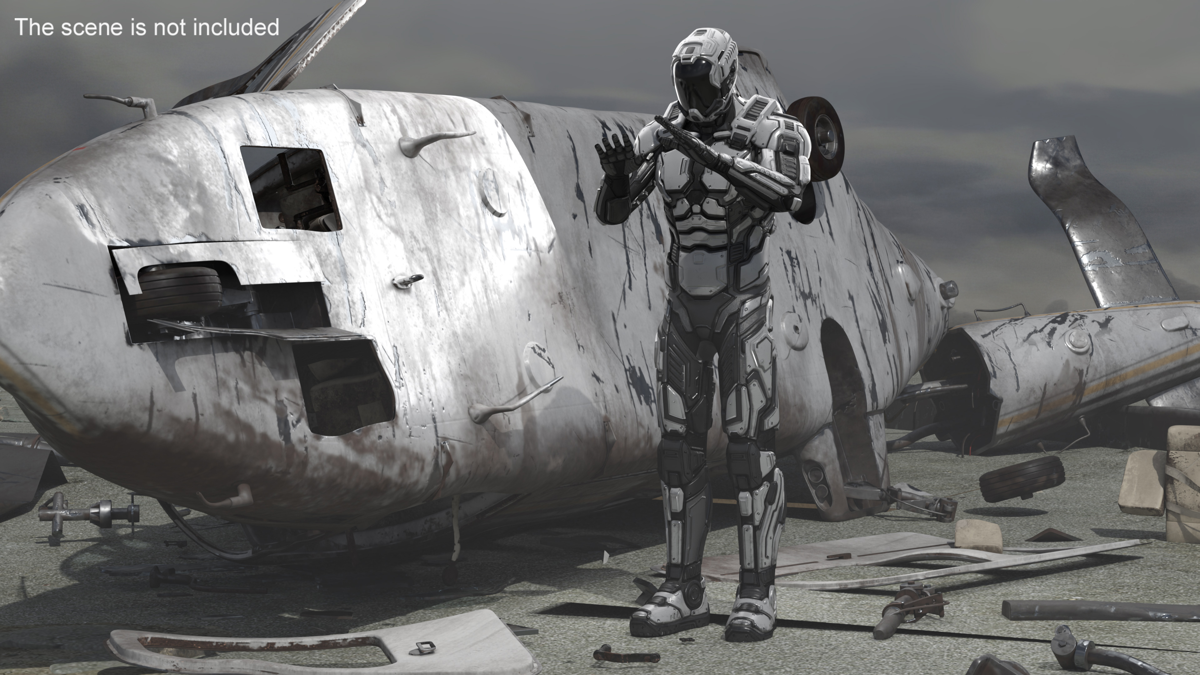3D Futuristic Armored Soldier Character