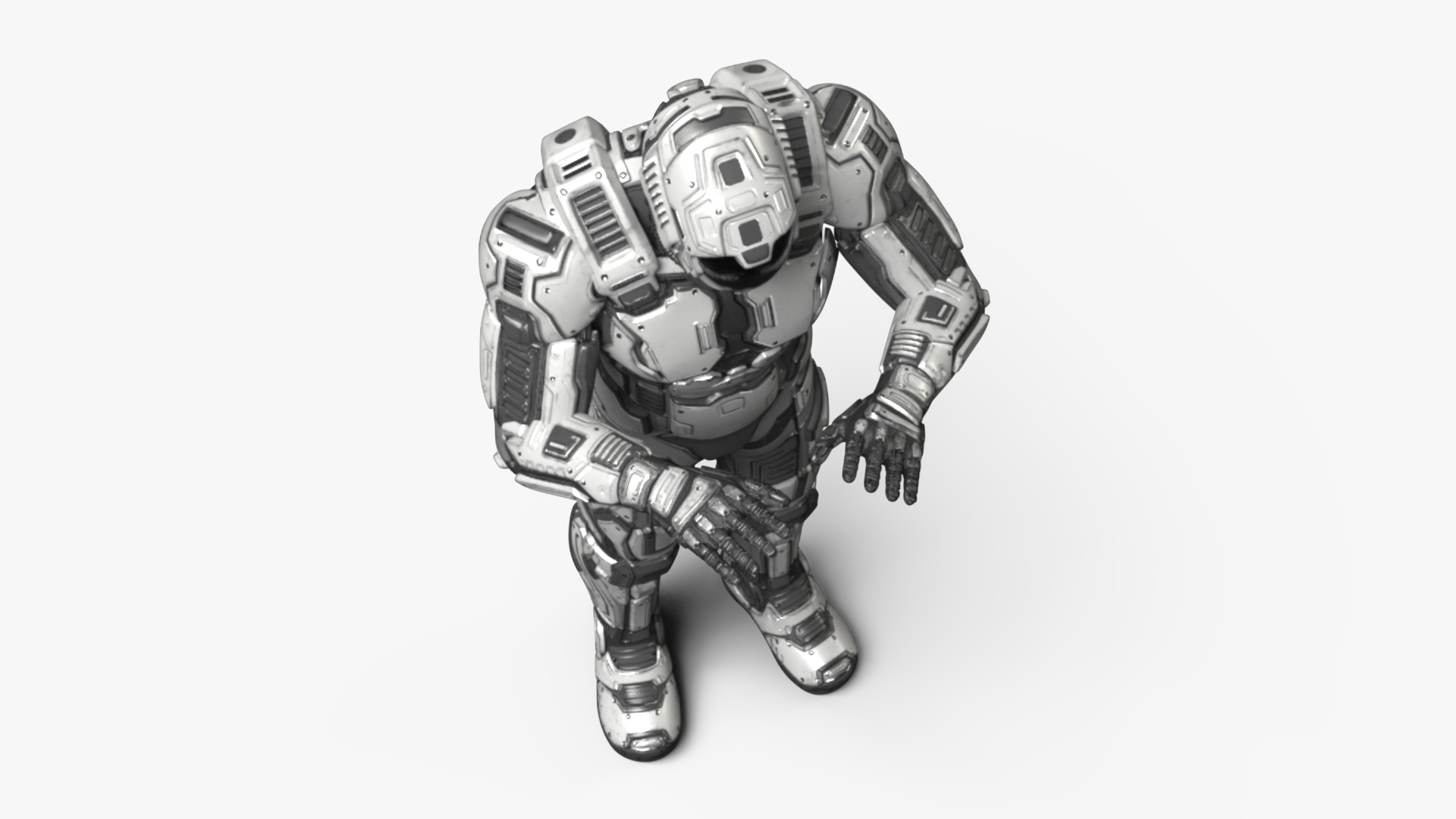 3D Futuristic Armored Soldier Character