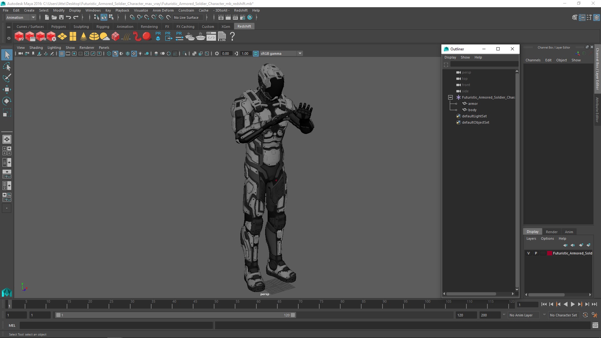 3D Futuristic Armored Soldier Character
