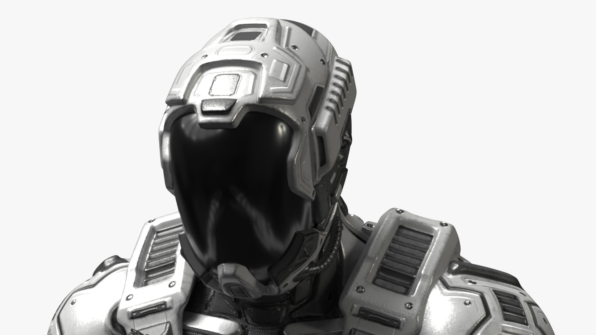 3D Futuristic Armored Soldier Character