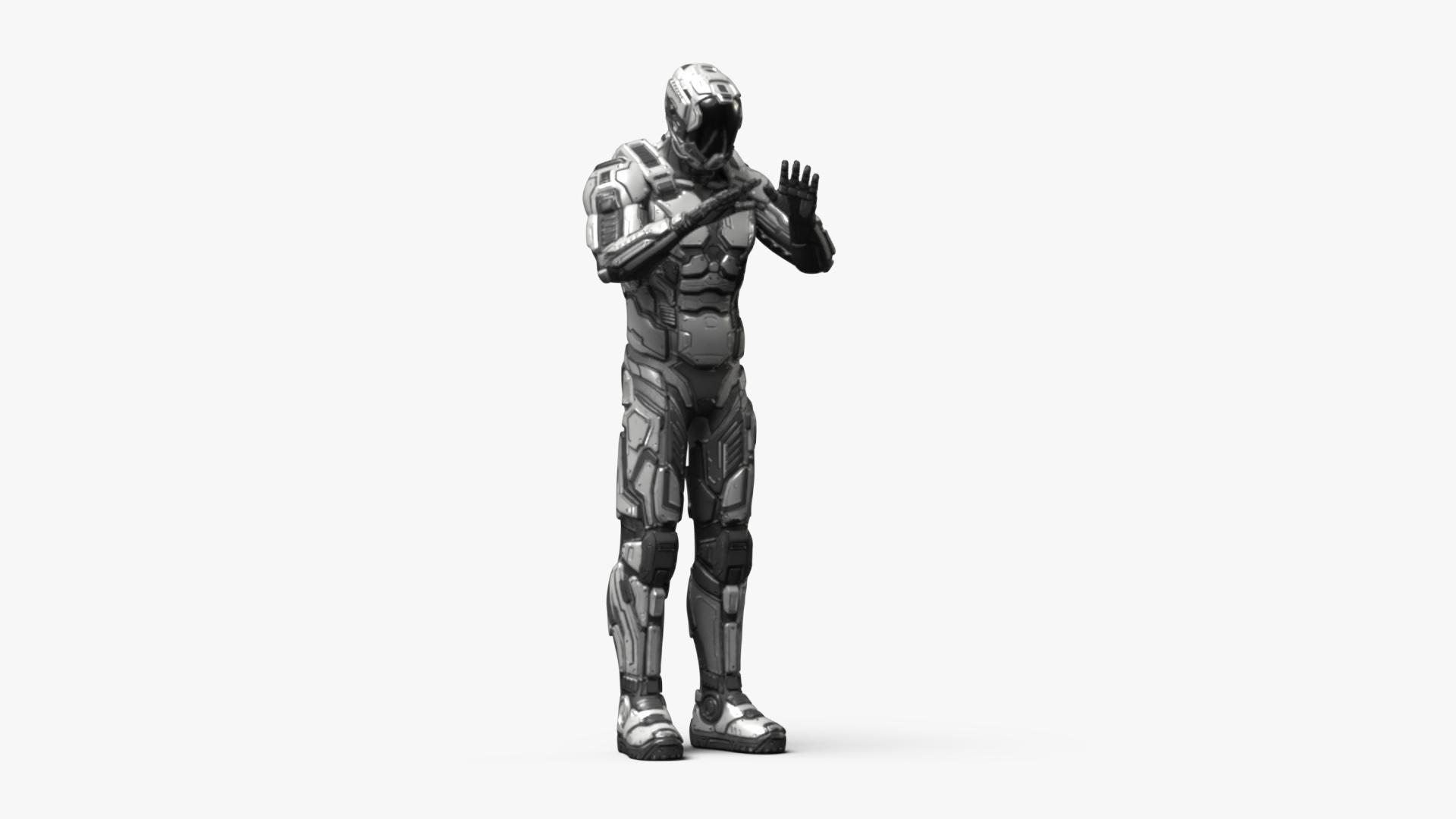 3D Futuristic Armored Soldier Character