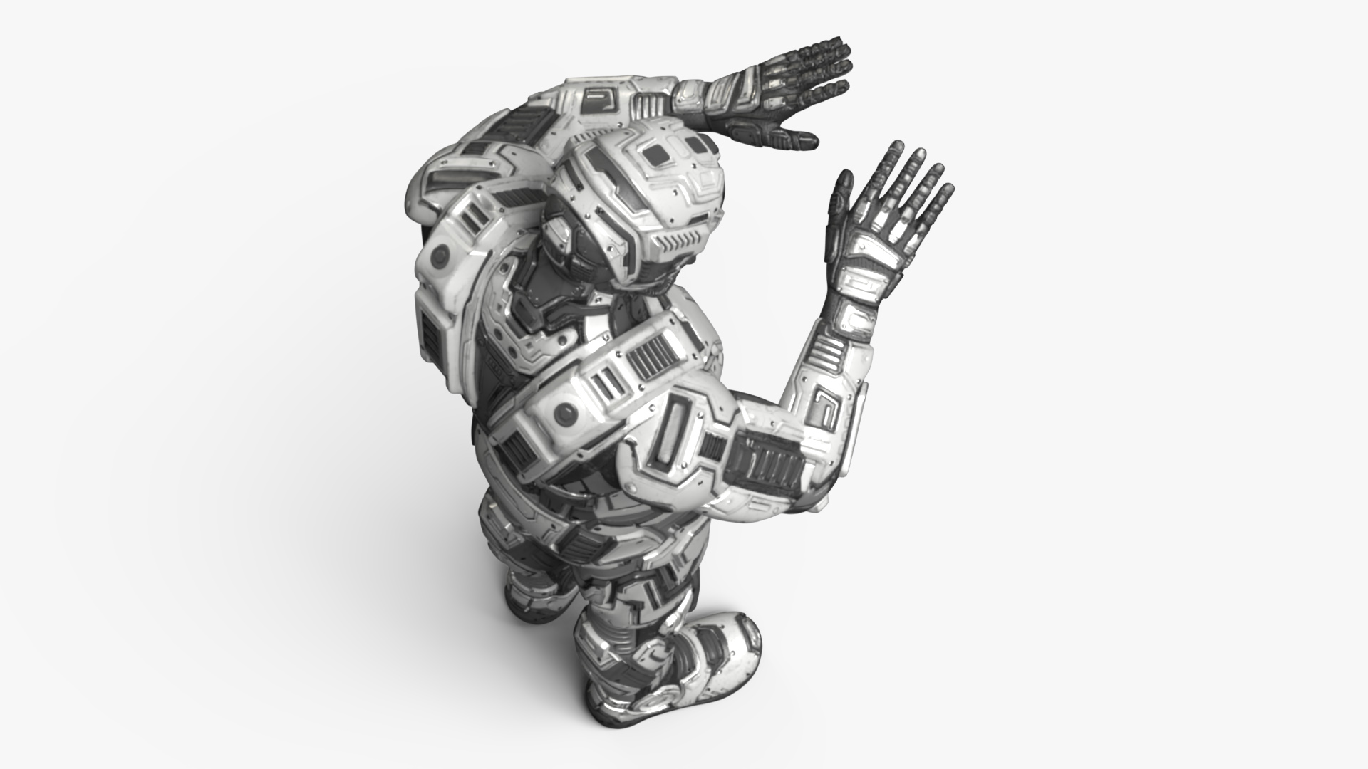 3D Futuristic Armored Soldier Character