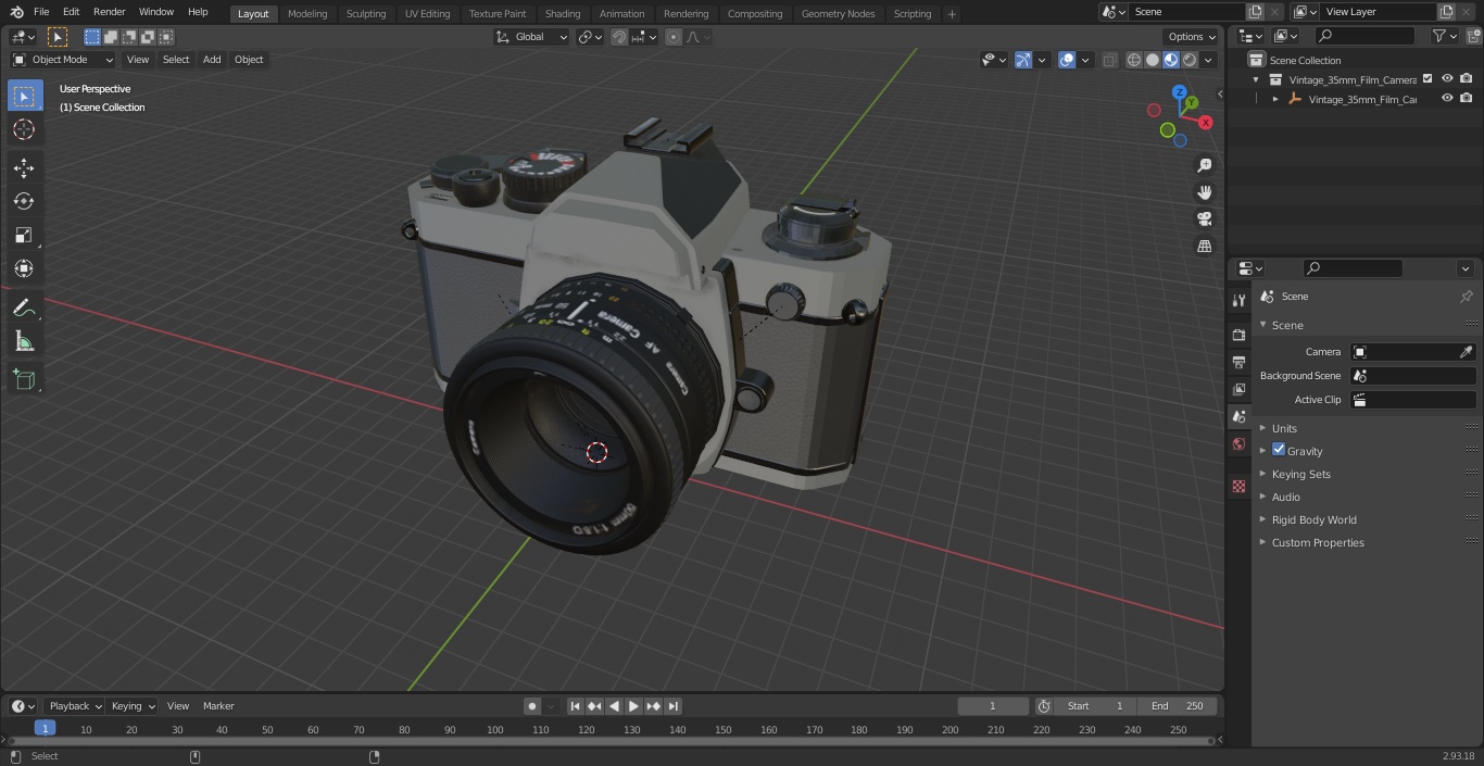 Vintage 35mm Film Camera 3D model