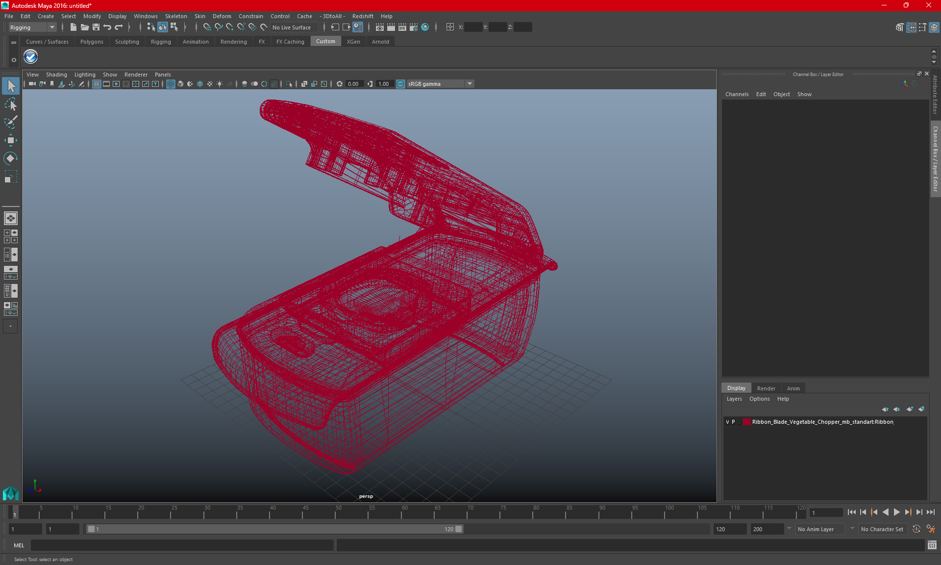 3D model Ribbon Blade Vegetable Chopper