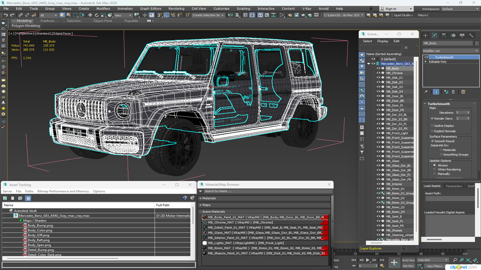 3D Mercedes-Benz G63 AMG Gray
