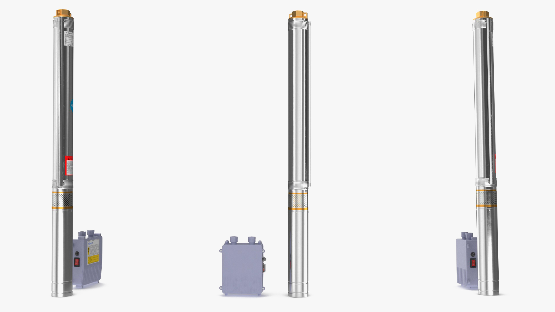Stainless Steel Submersible Electric Water Pump 3D