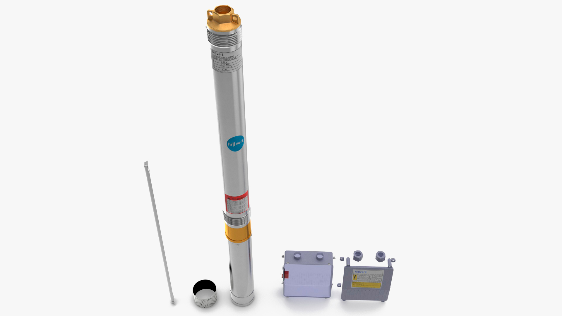 Stainless Steel Submersible Electric Water Pump 3D