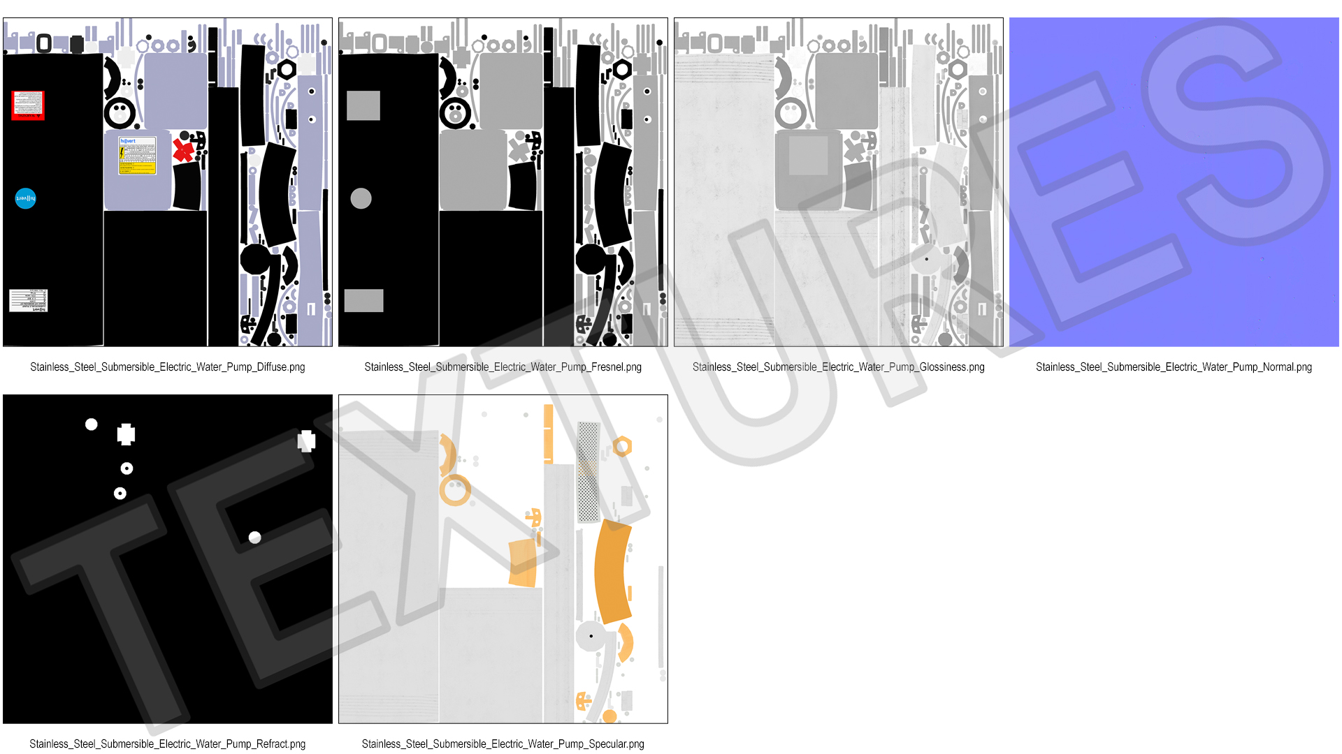 Stainless Steel Submersible Electric Water Pump 3D