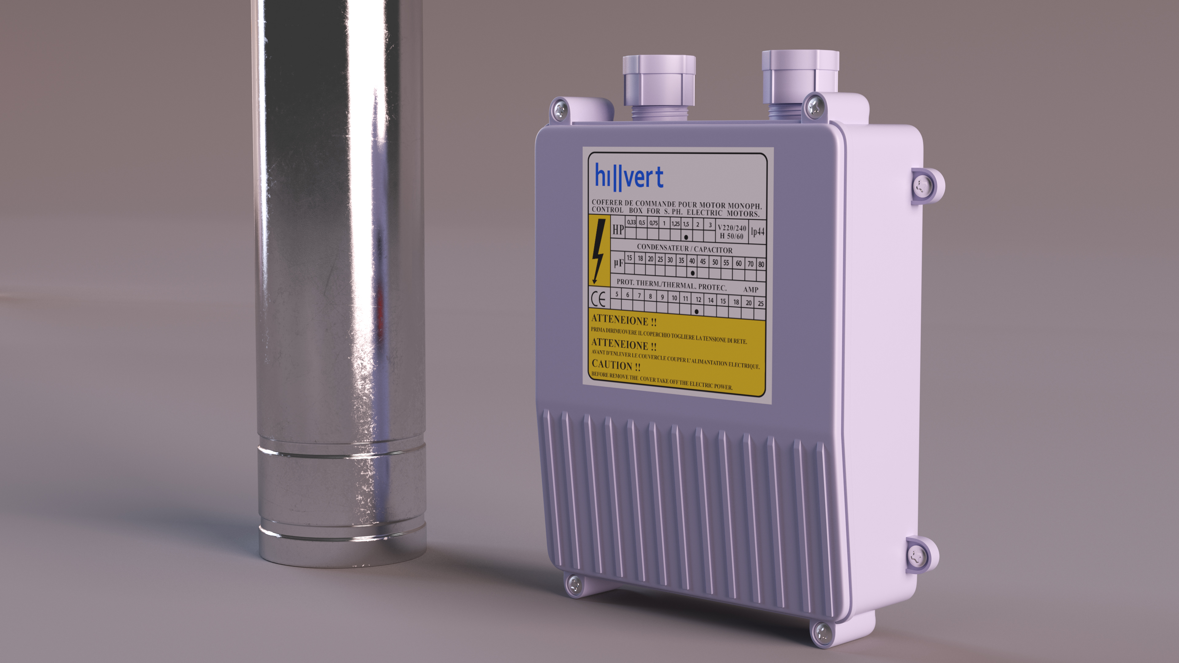 Stainless Steel Submersible Electric Water Pump 3D