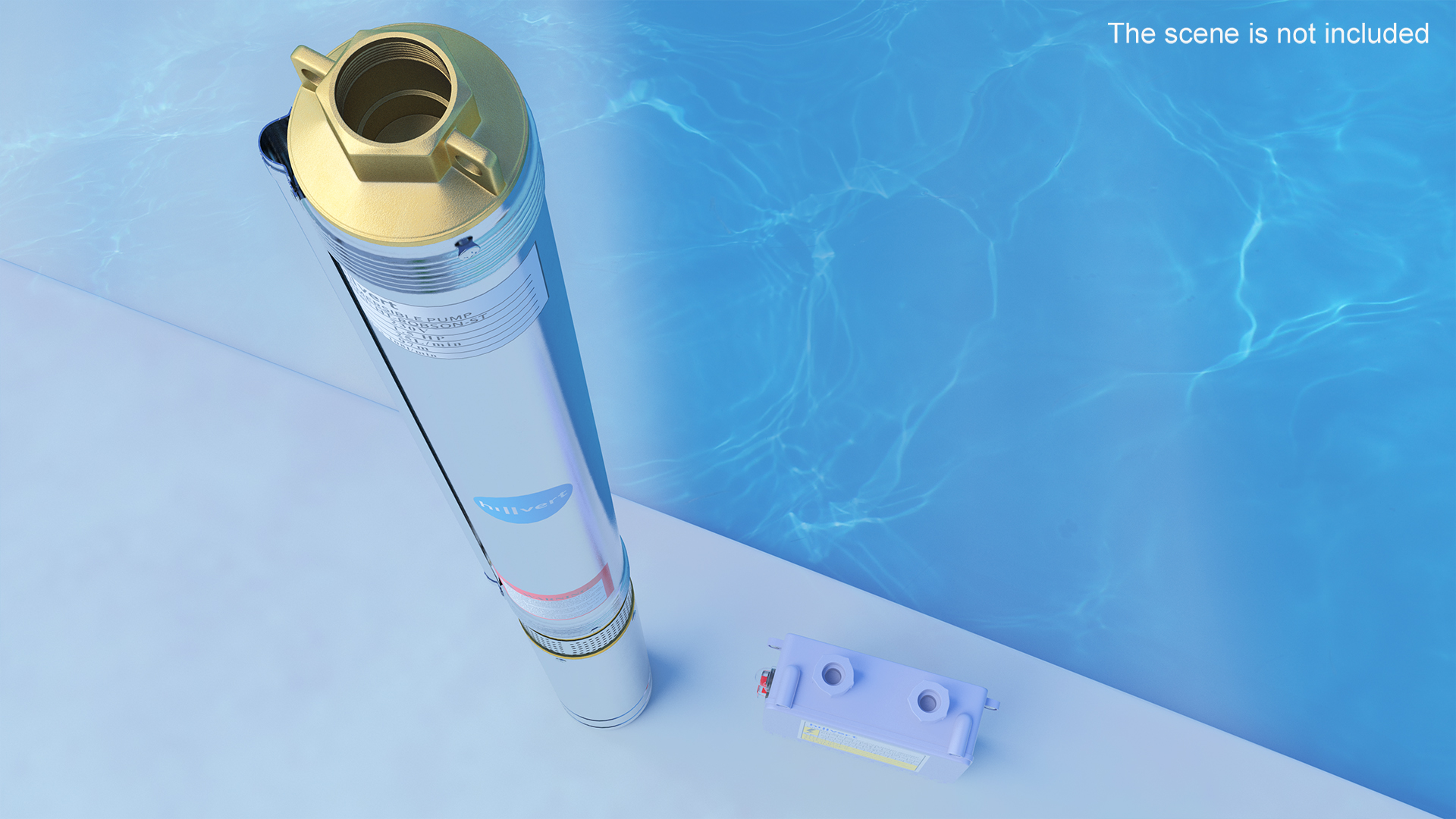 Stainless Steel Submersible Electric Water Pump 3D