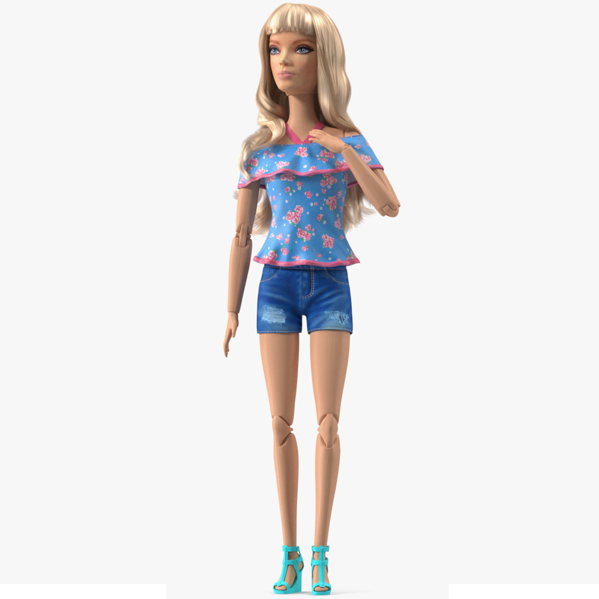 Barbie Doll Jeans Style Rigged for Maya 3D model