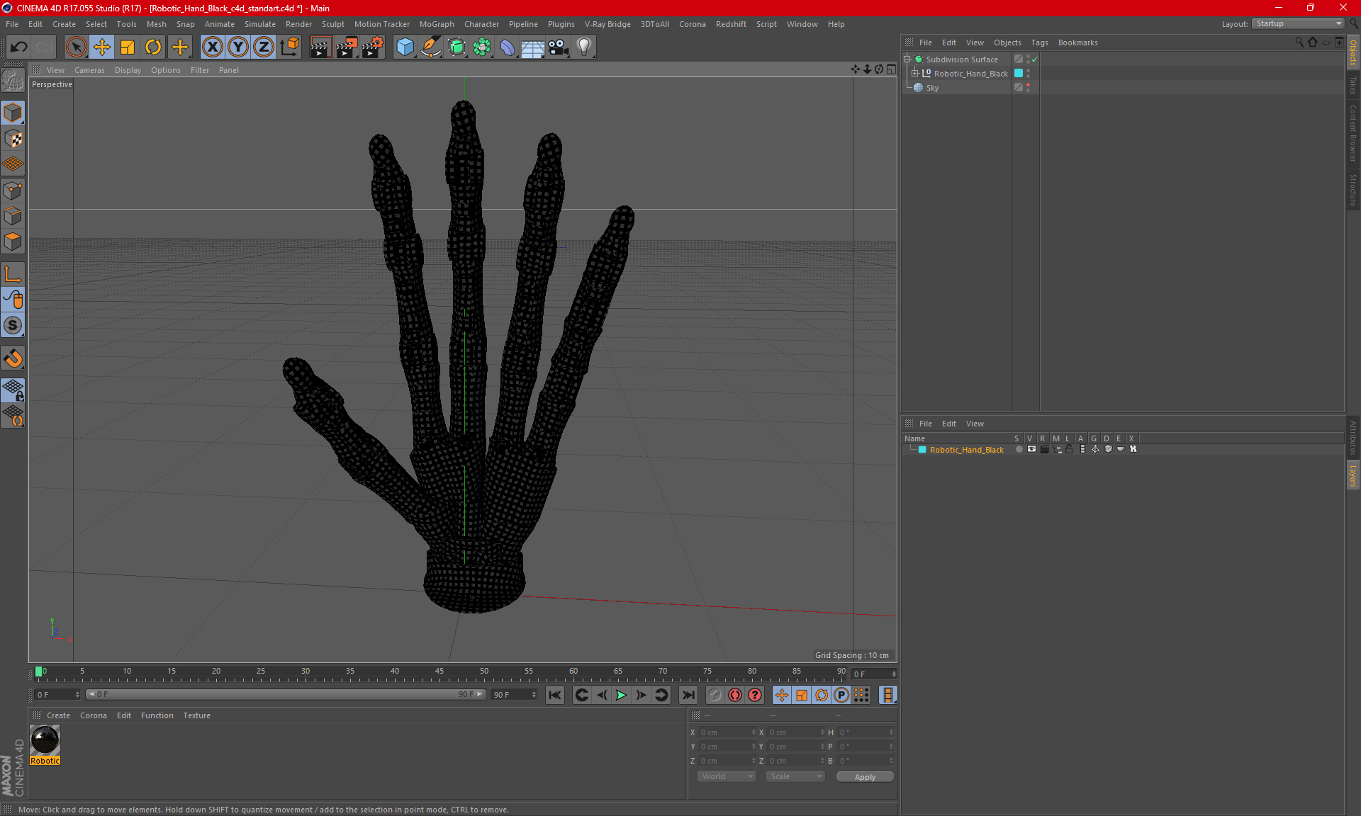 3D Robotic Hand Black model