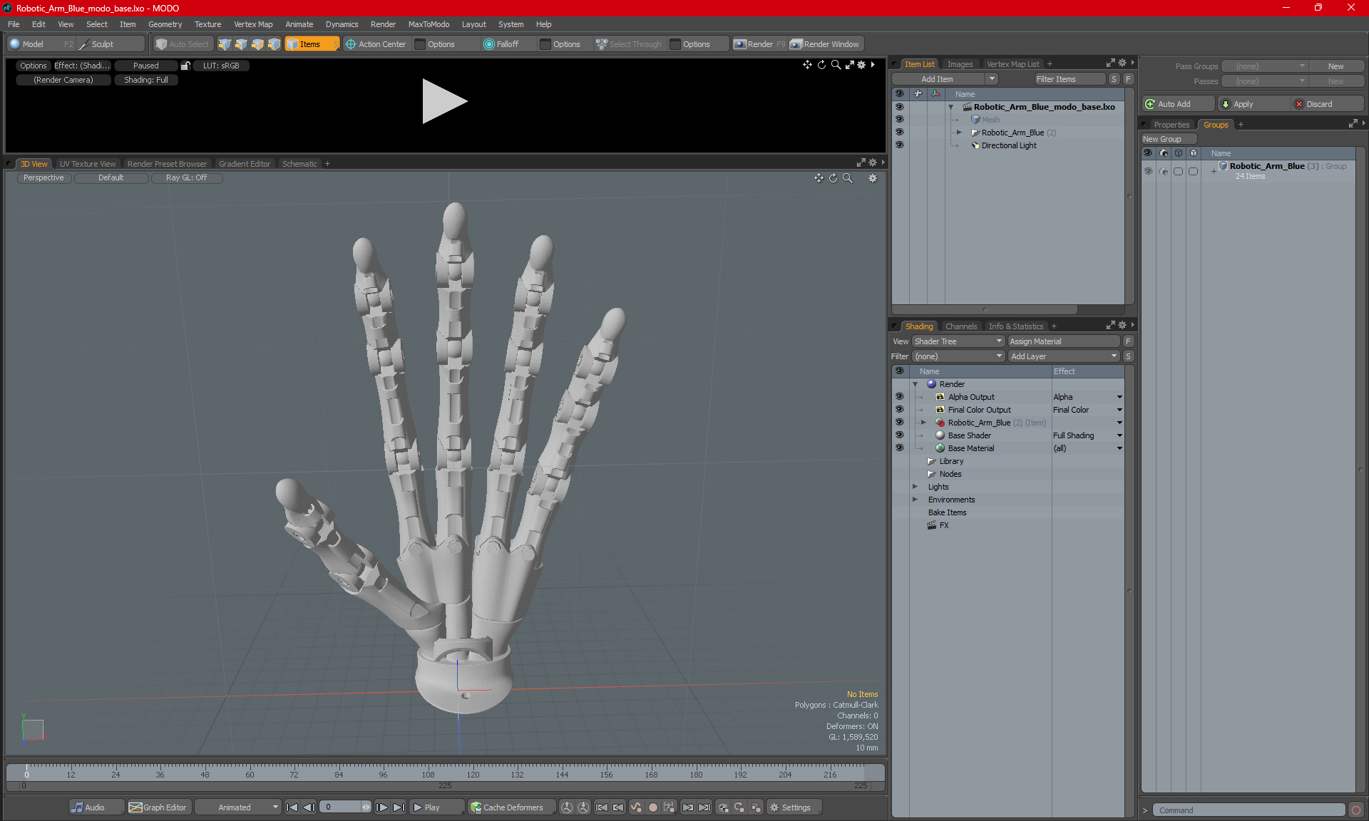 3D Robotic Hand Black model