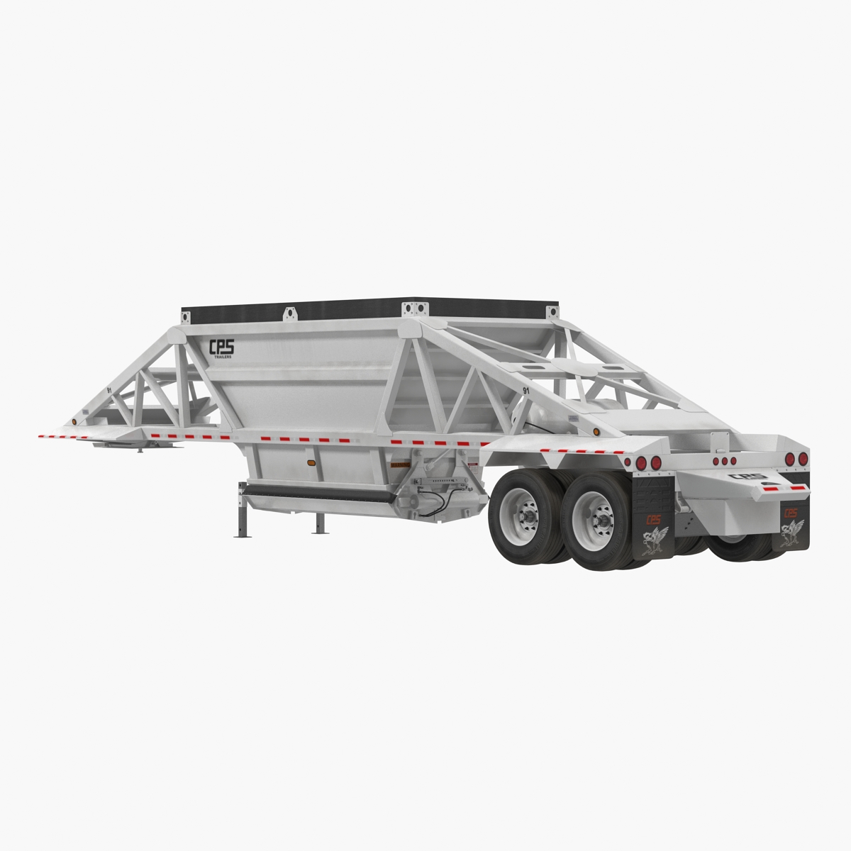 Manac Bottom Dump Trailer 3D Model, view 5