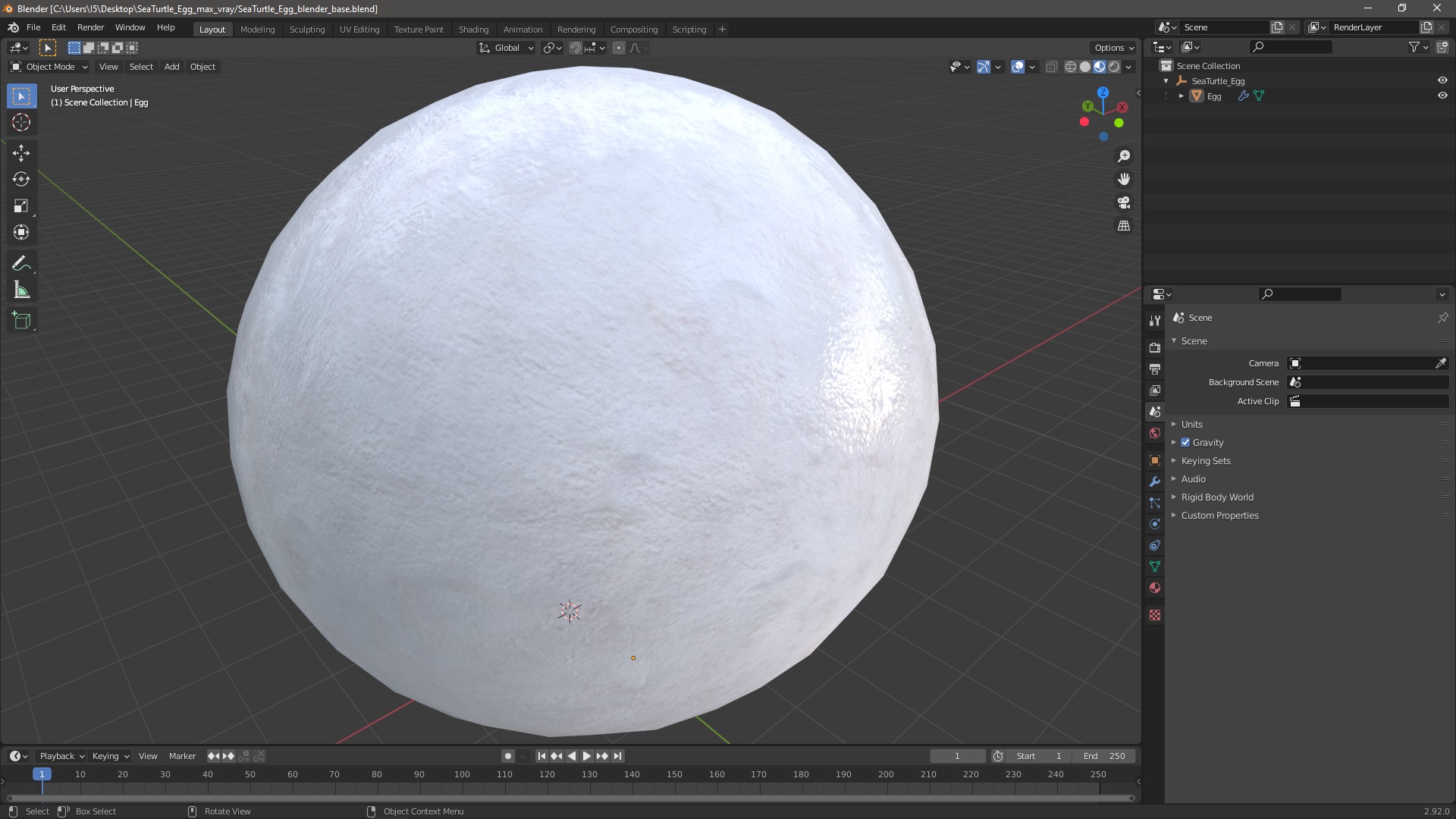 3D SeaTurtle Egg model