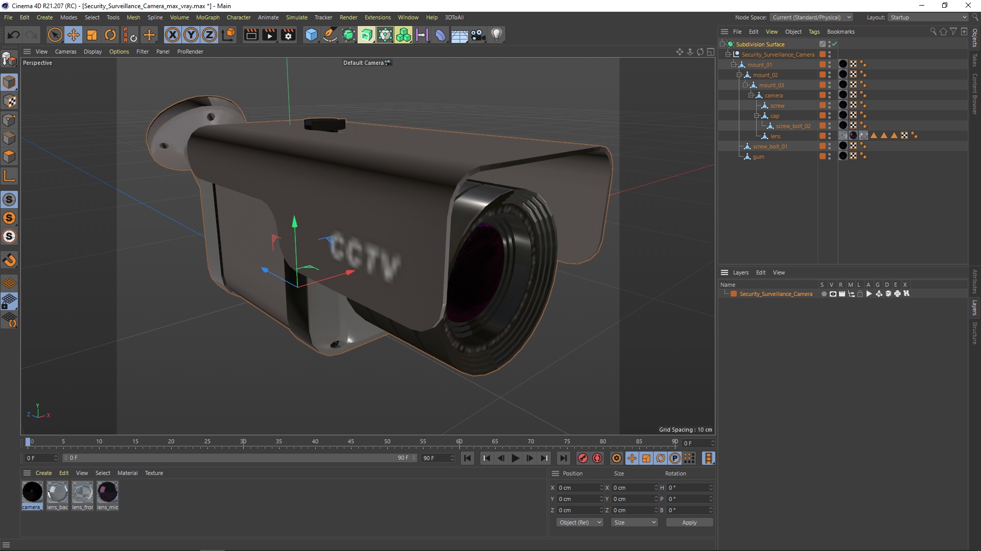 3D Security Surveillance Camera model