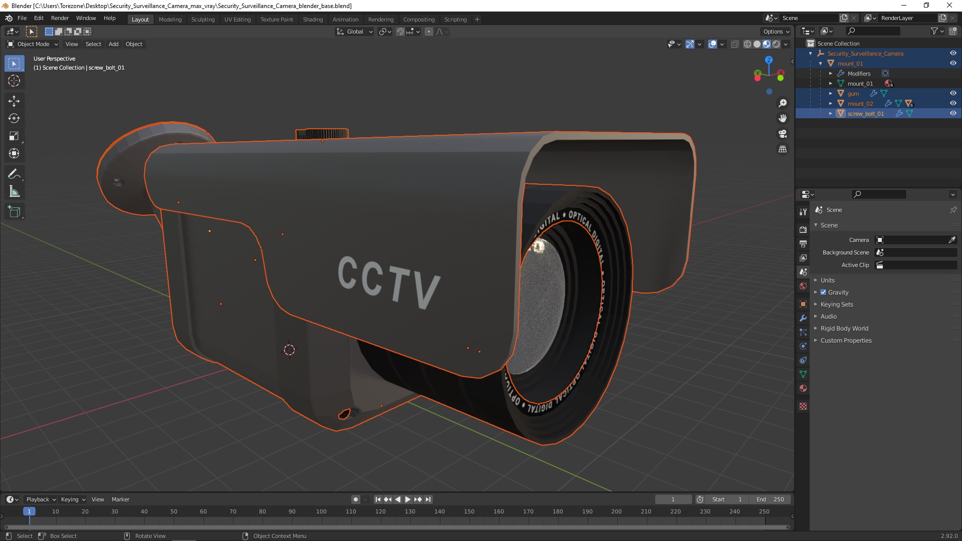 3D Security Surveillance Camera model