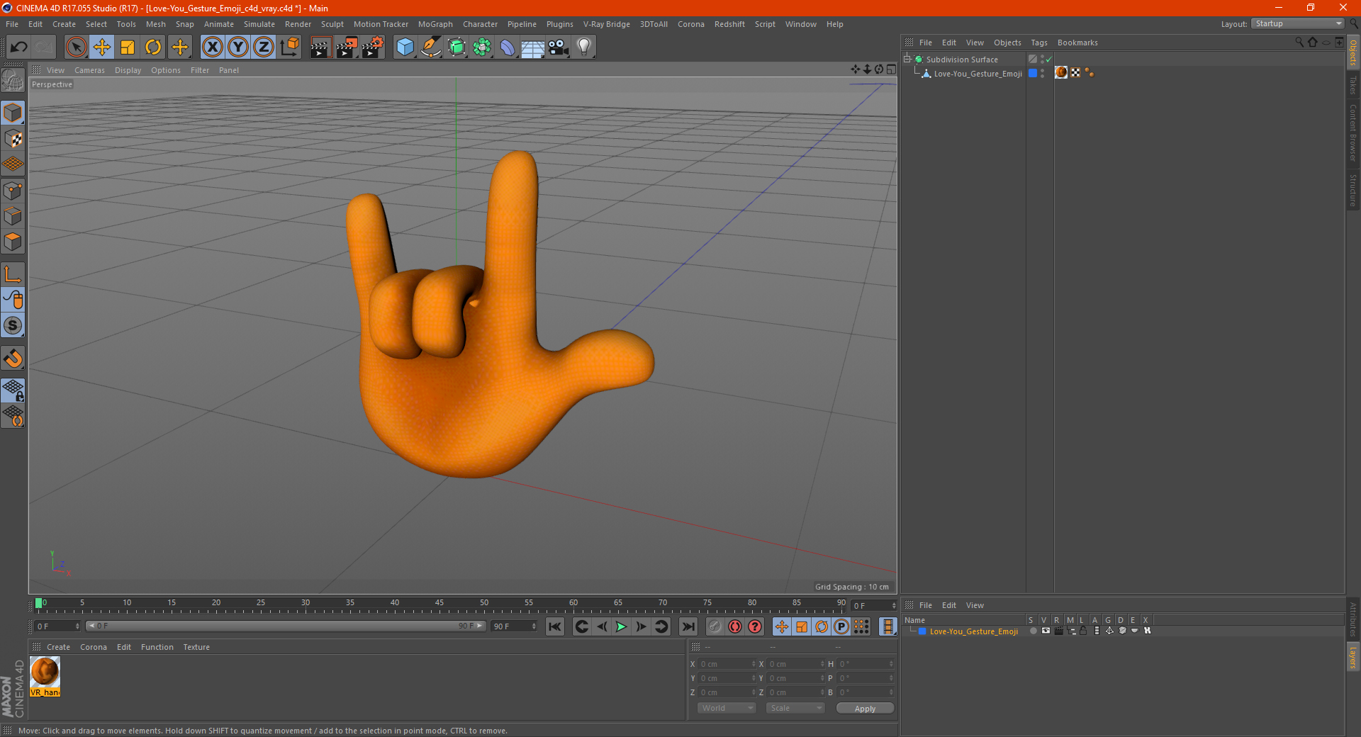 Love-You Gesture Emoji 3D