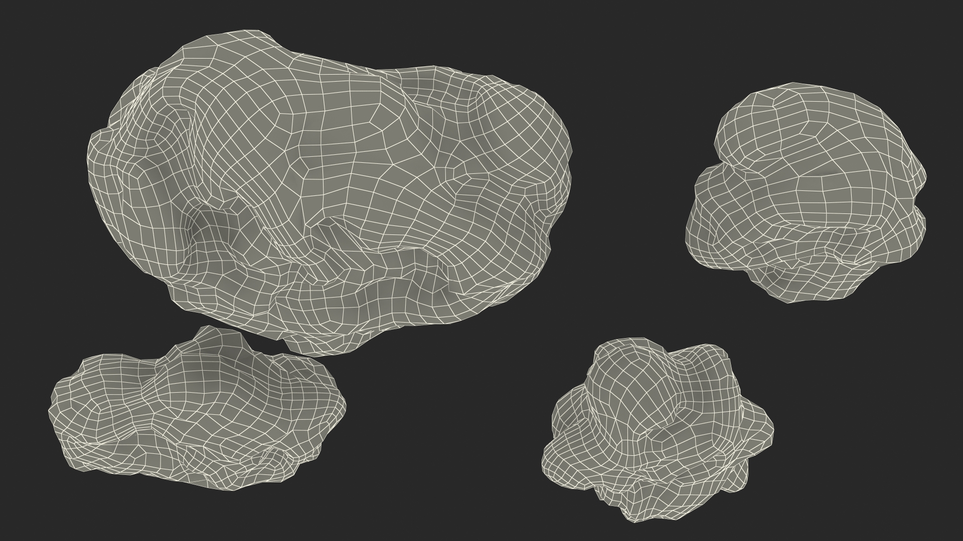 3D Metallic Silver Big Minerals model