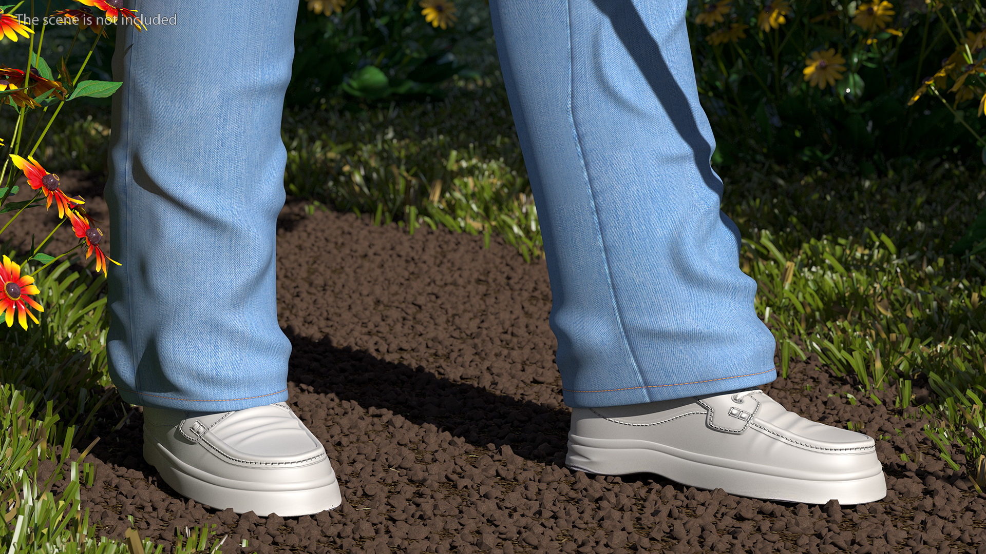 3D Elderly Man Homewear Working Pose model
