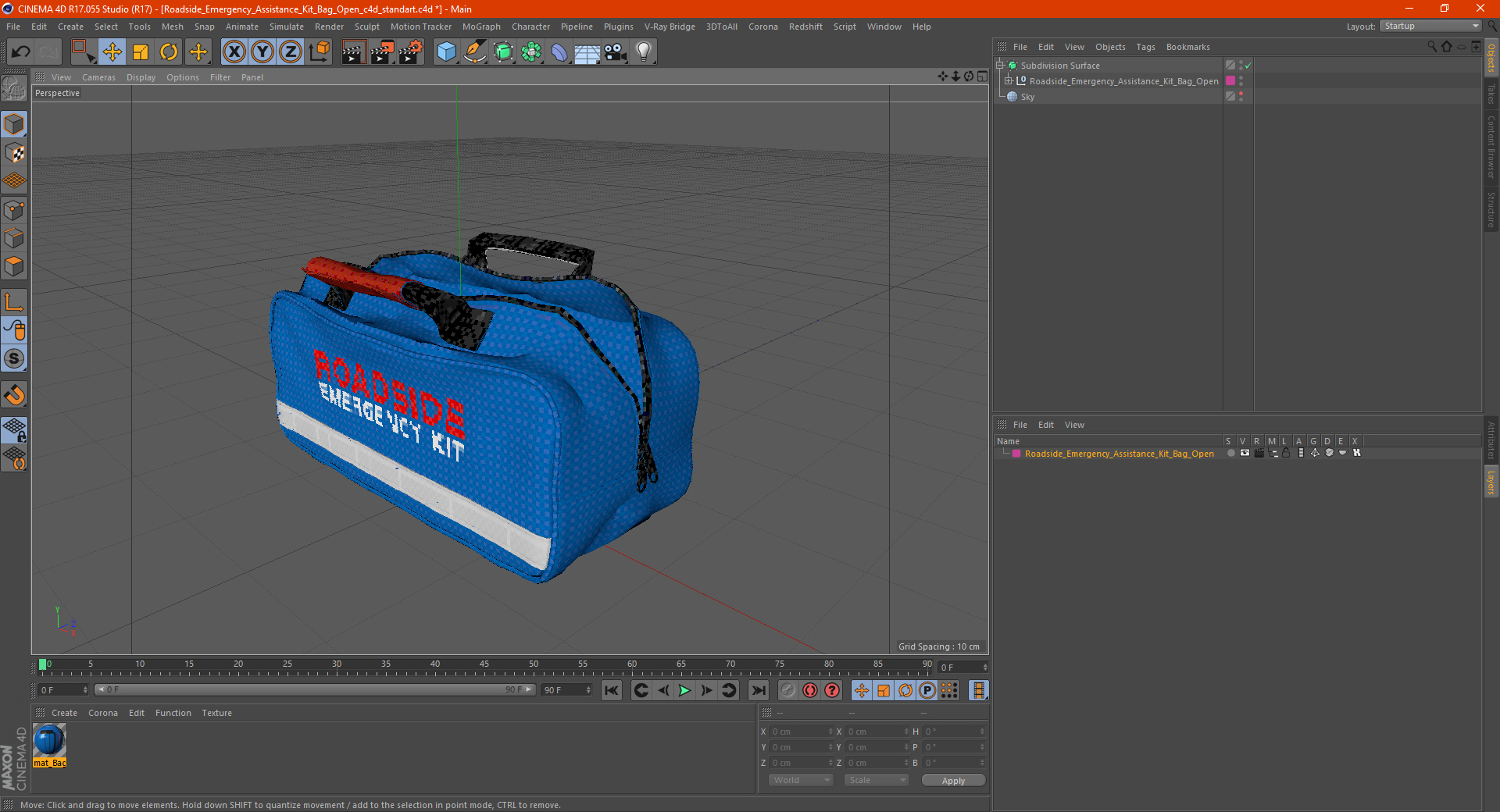 Roadside Emergency Assistance Kit Bag Open 3D