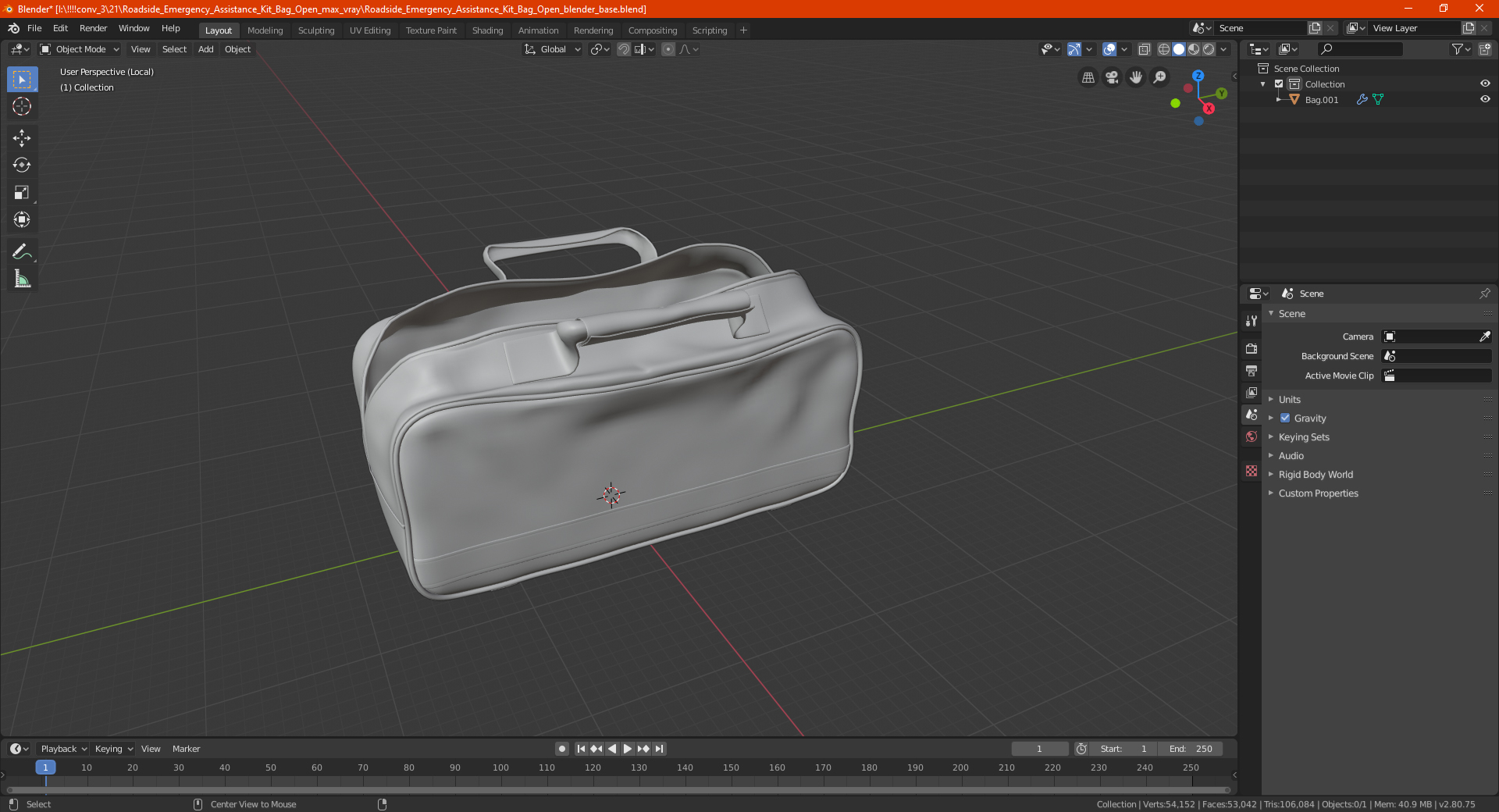 Roadside Emergency Assistance Kit Bag Open 3D