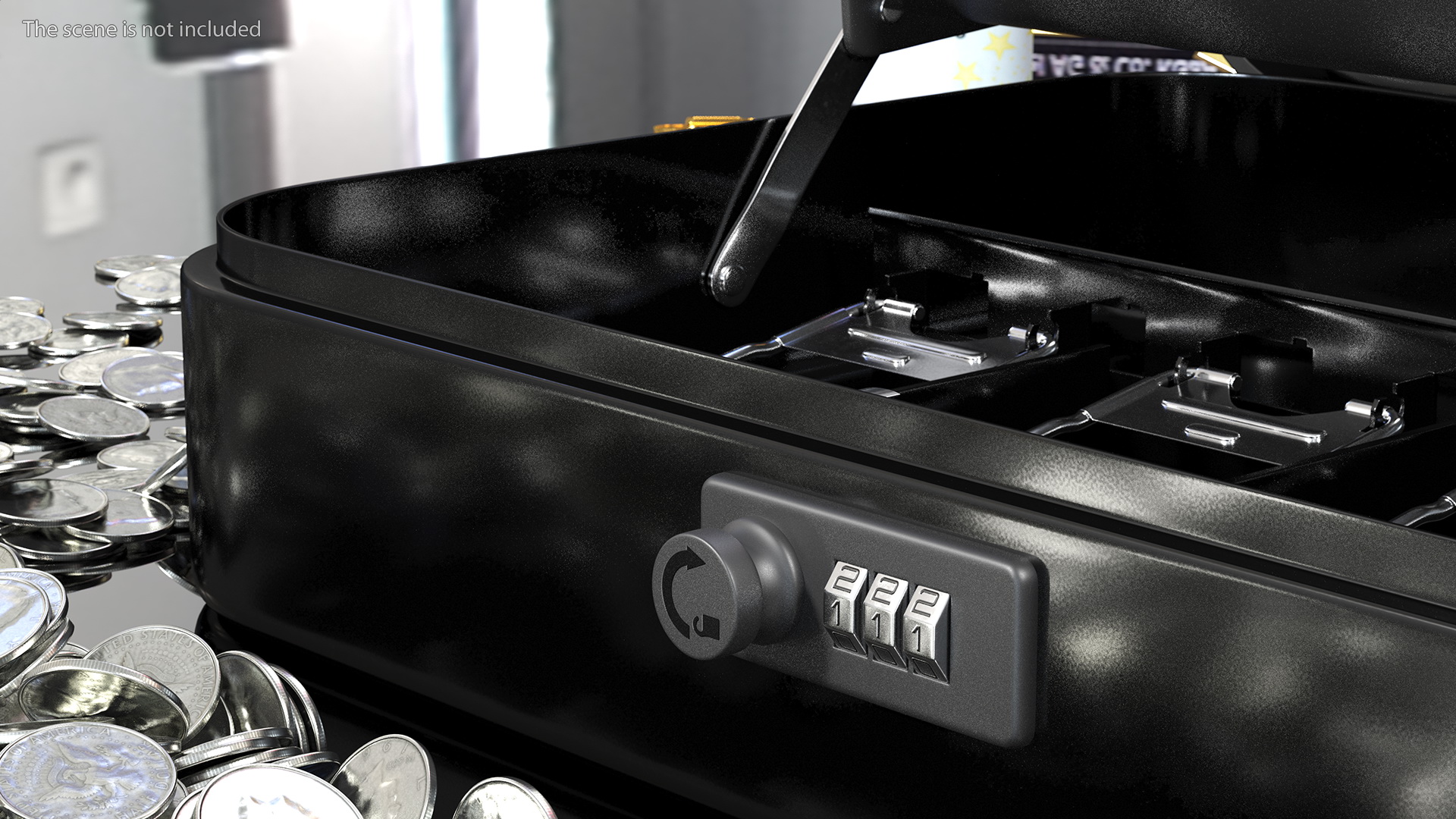 3D Cash Box Black Rigged