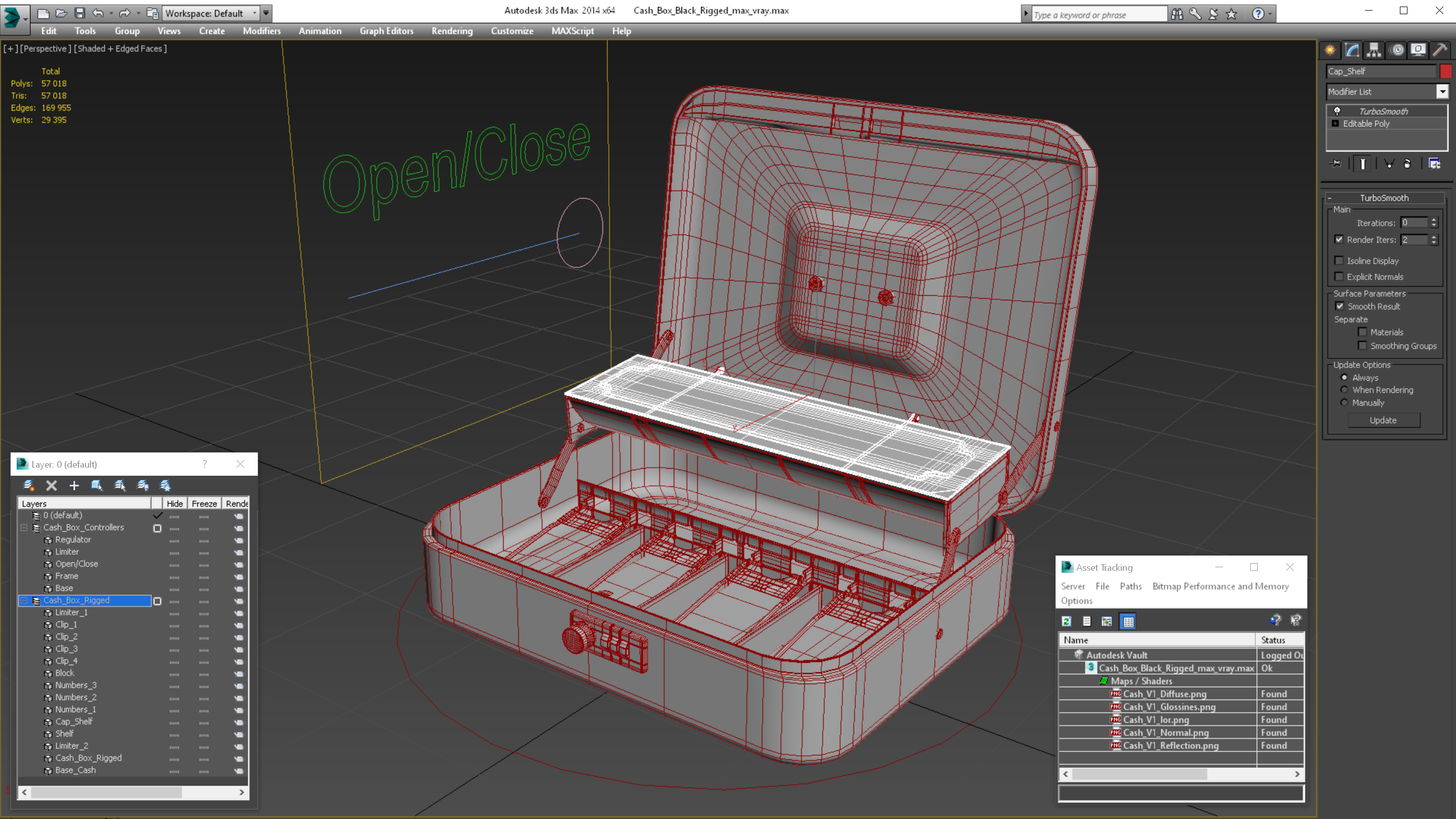 3D Cash Box Black Rigged