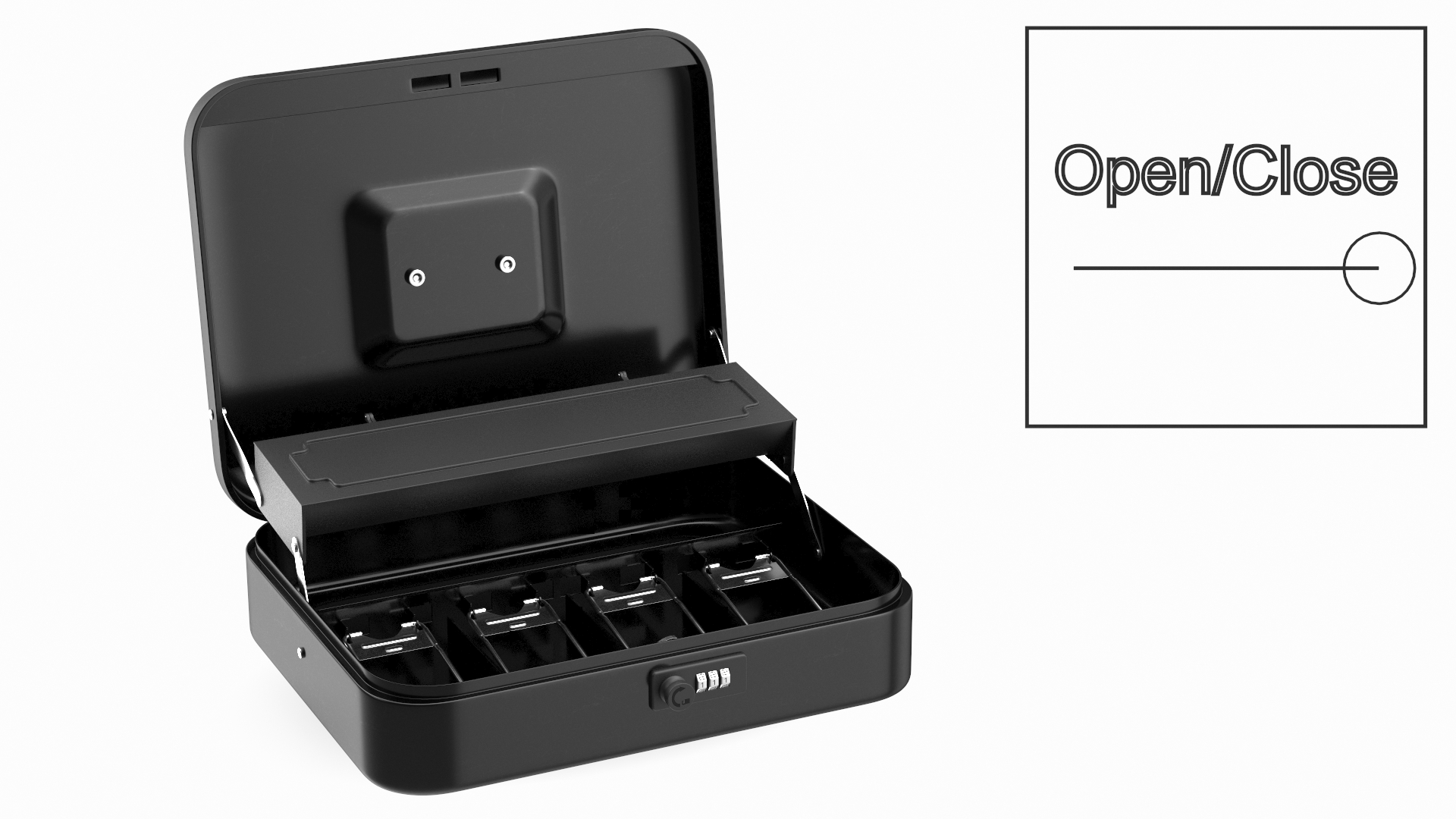 3D Cash Box Black Rigged