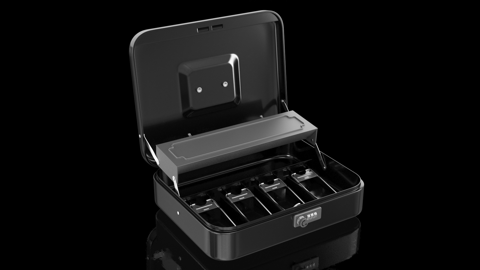 3D Cash Box Black Rigged