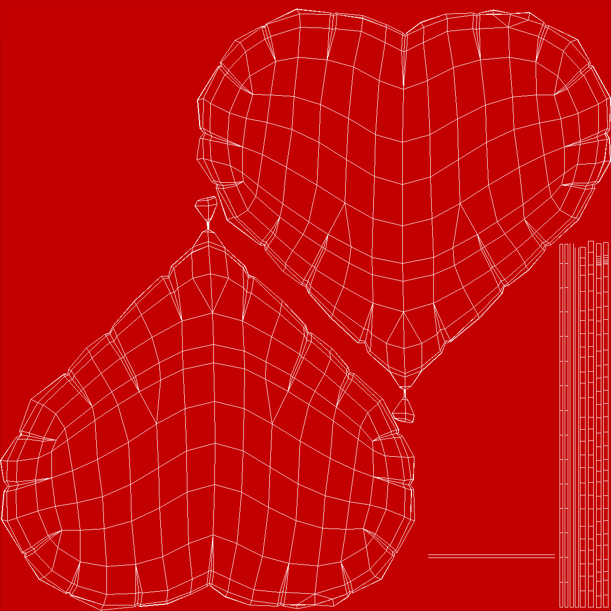 Red Heart Shaped Foil Balloon 3D model