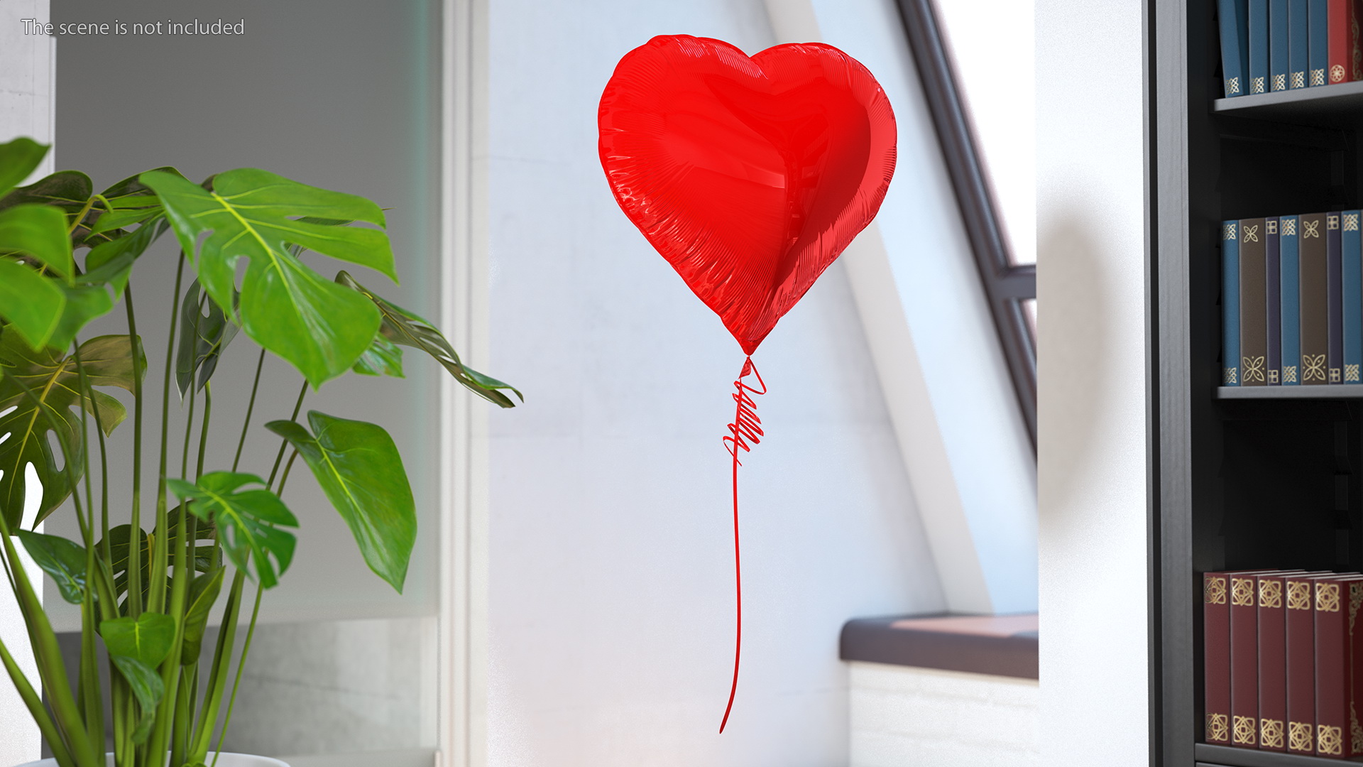 Red Heart Shaped Foil Balloon 3D model